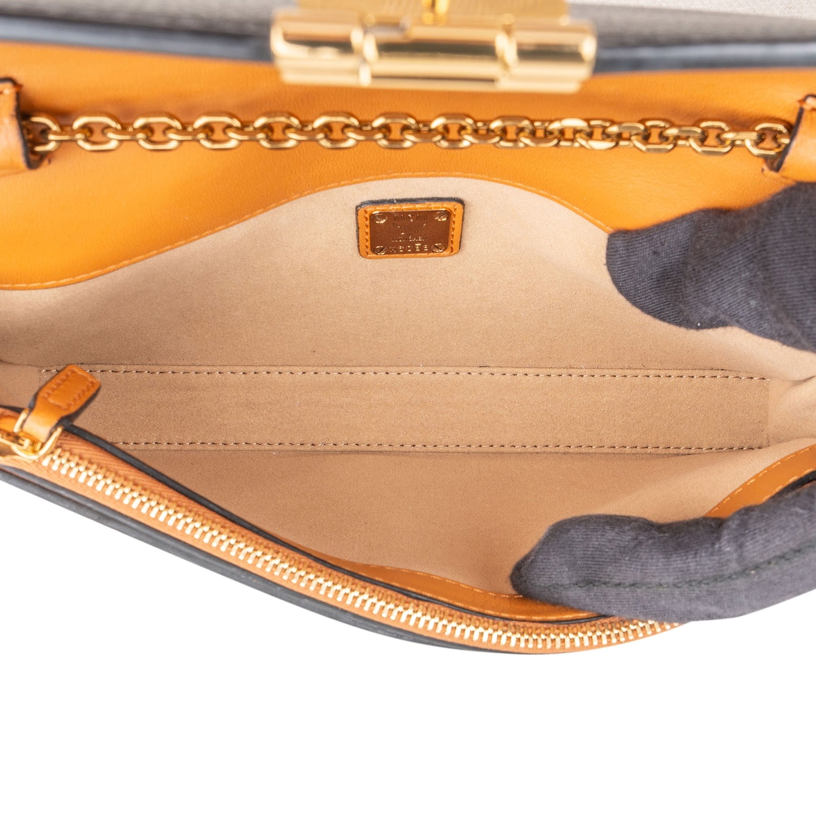 MCM Monogram Visetos Leather Patricia Wallet on Chain Crossbody Bag