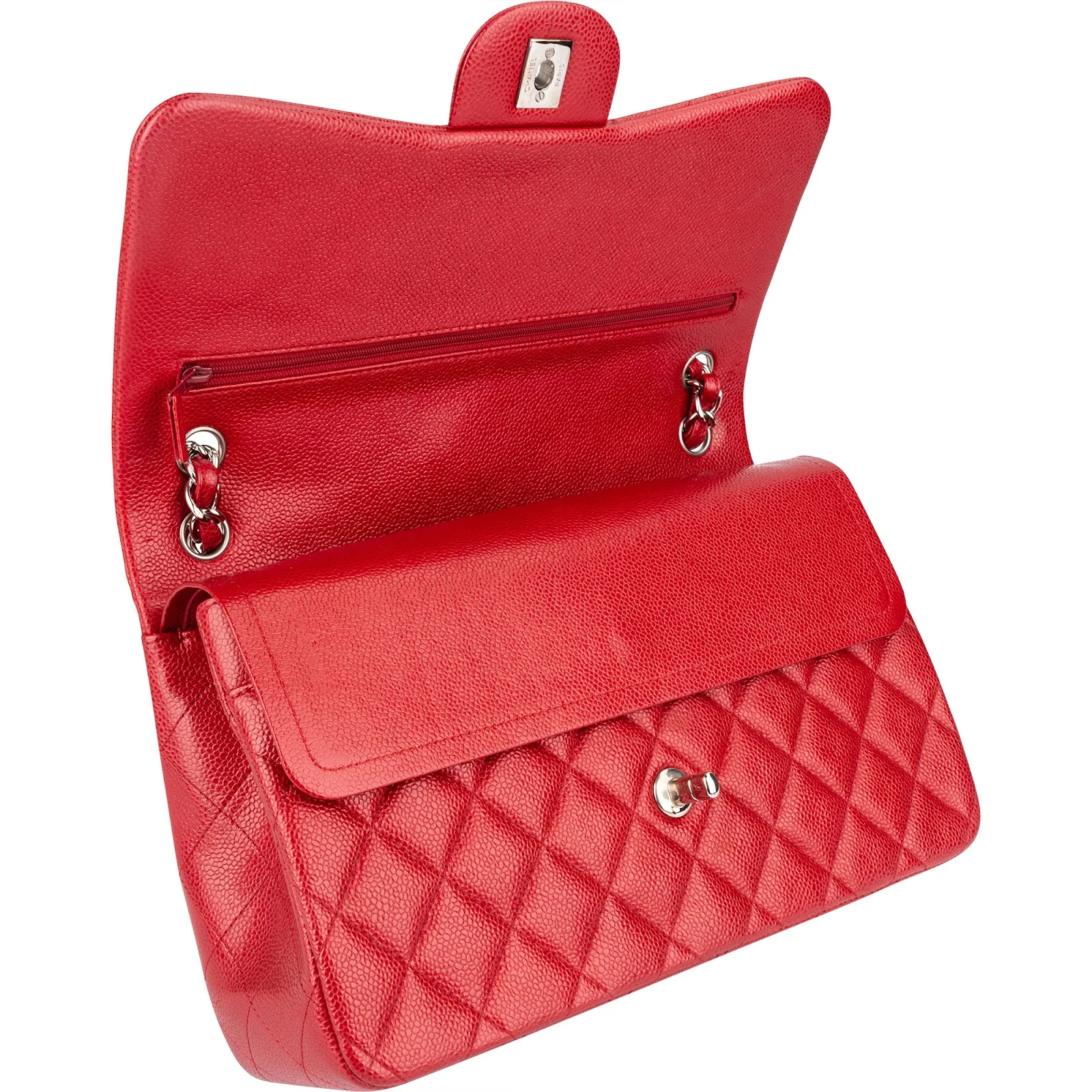 Chanel Caviar Leather Jumbo Double Flap Crossbody Bag