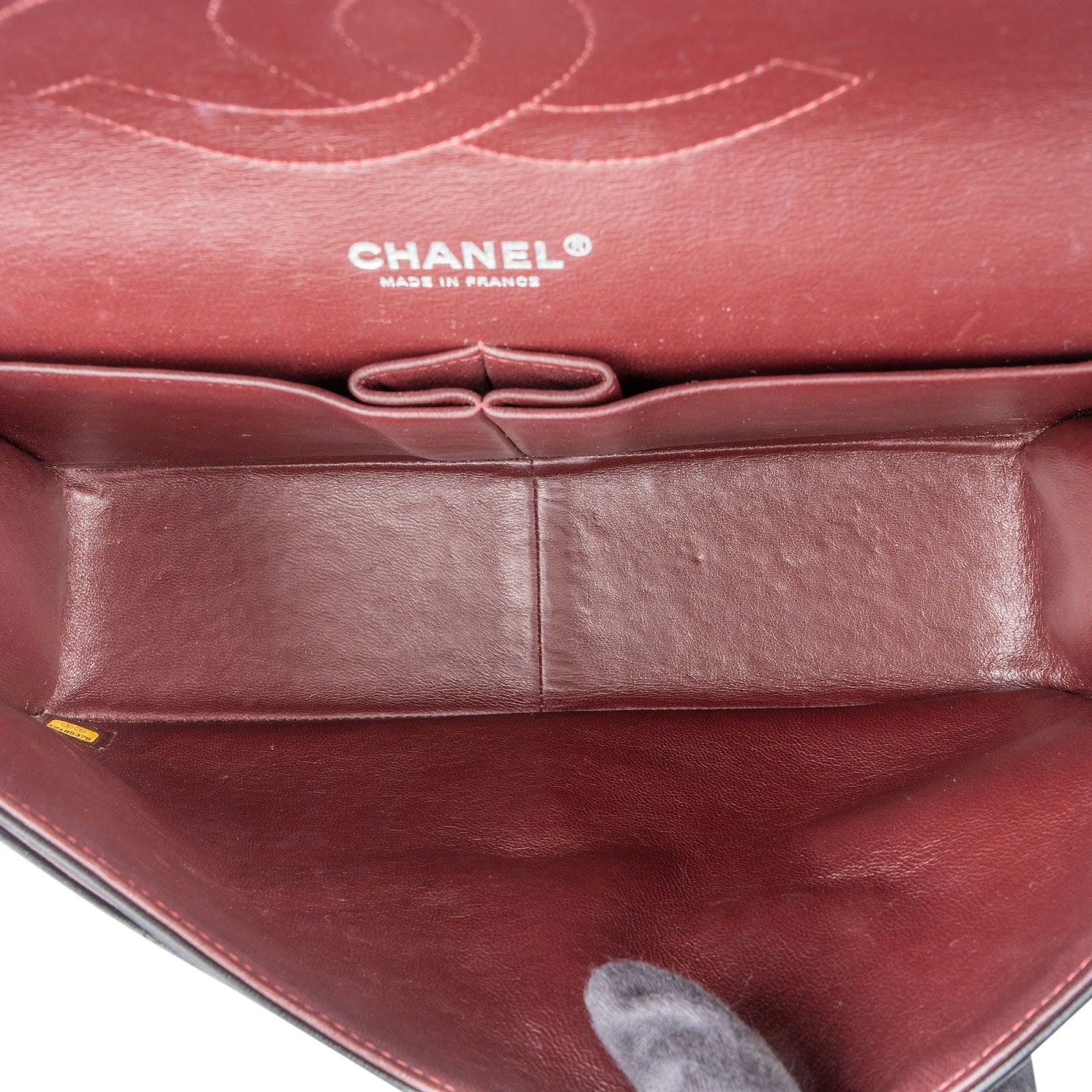 Chanel Quilted Lambskin Palladium Jumbo Double Flap Crossbody Bag