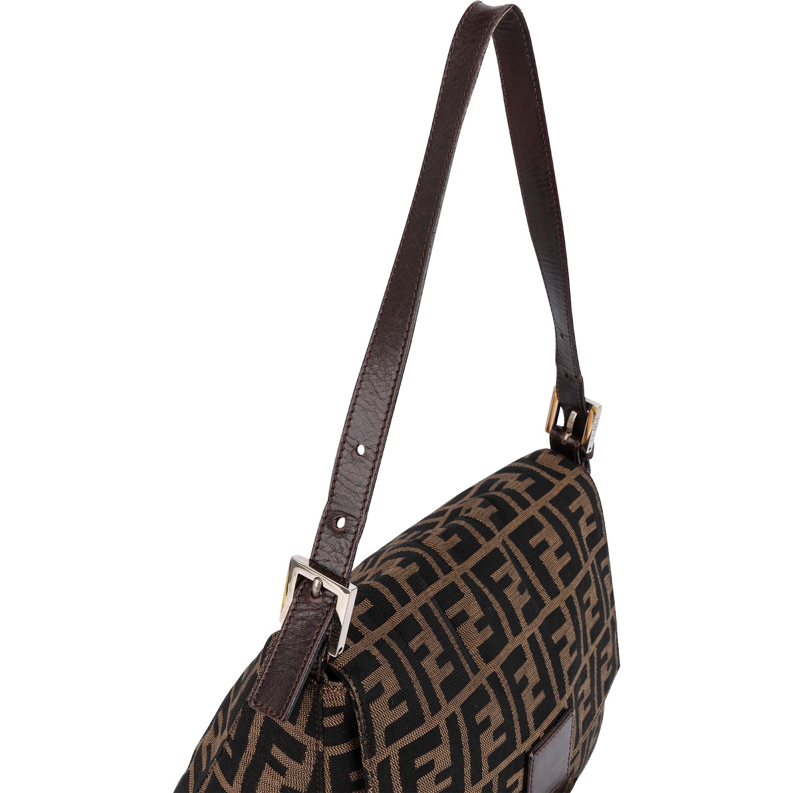 Fendi Monogram Zucca Canvas Mamma Baguette Shoulder Bag