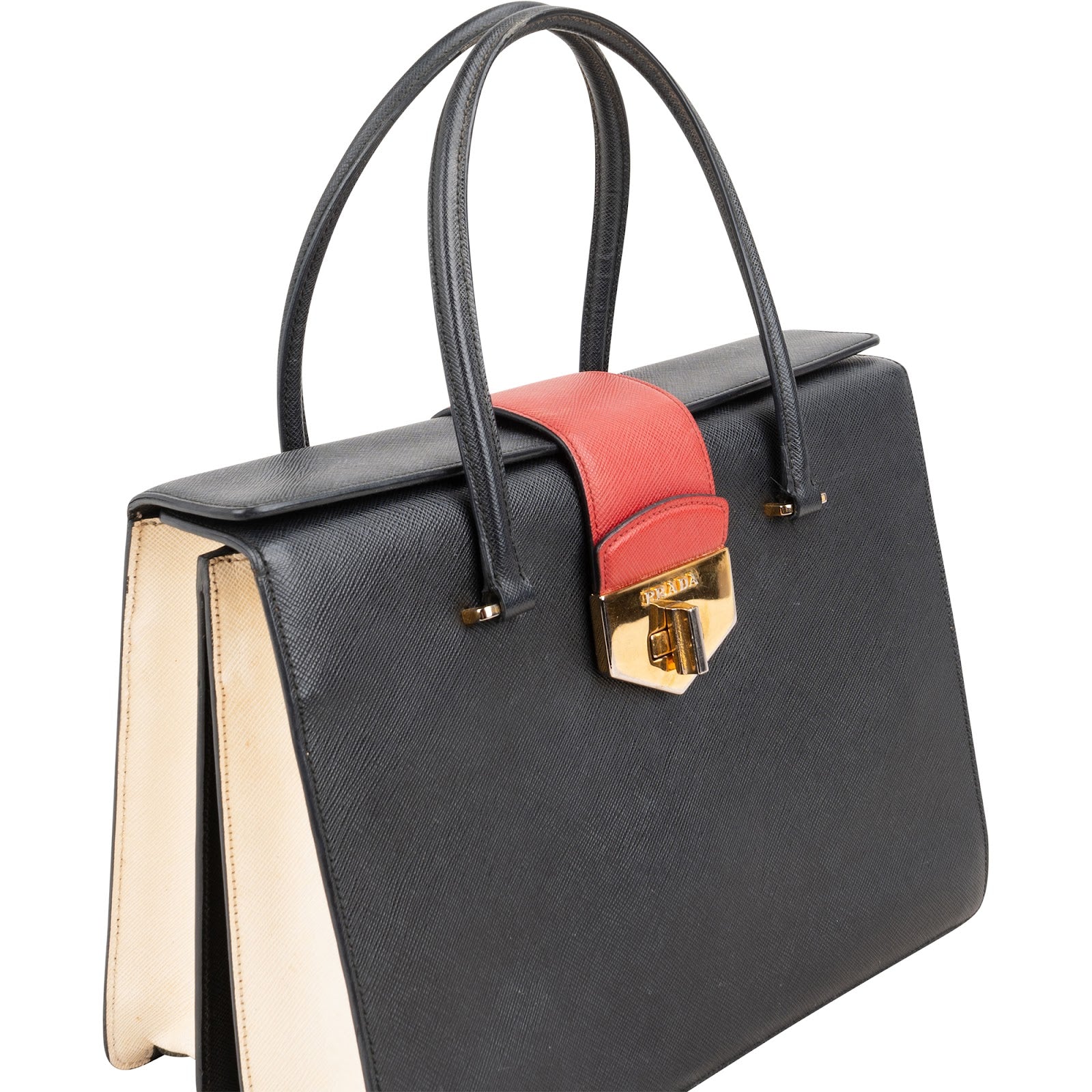 Prada – Bicolor Top Handle Handtasche