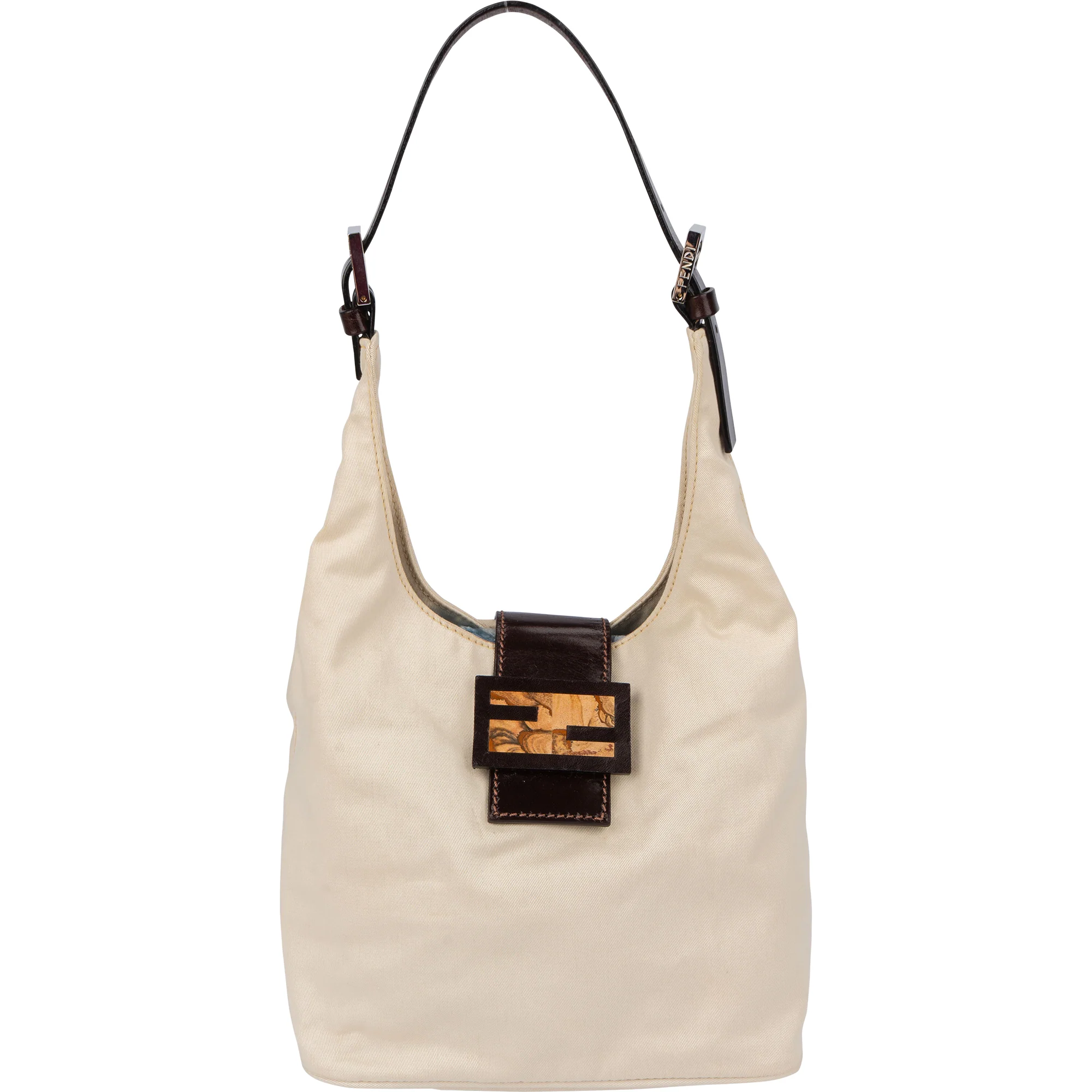 Fendi Cottton Limited Baguette Buckle Shoulder Bag