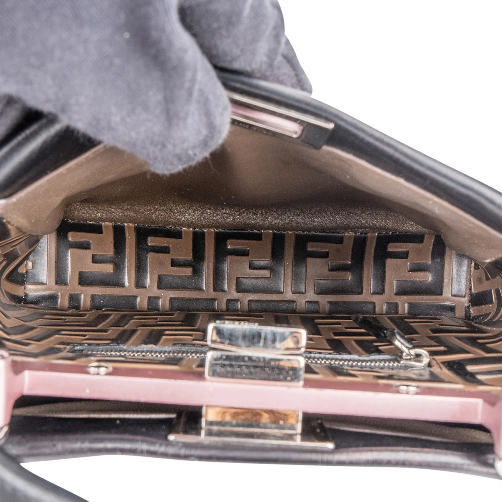Fendi Black Leather Peekaboo Handbag
