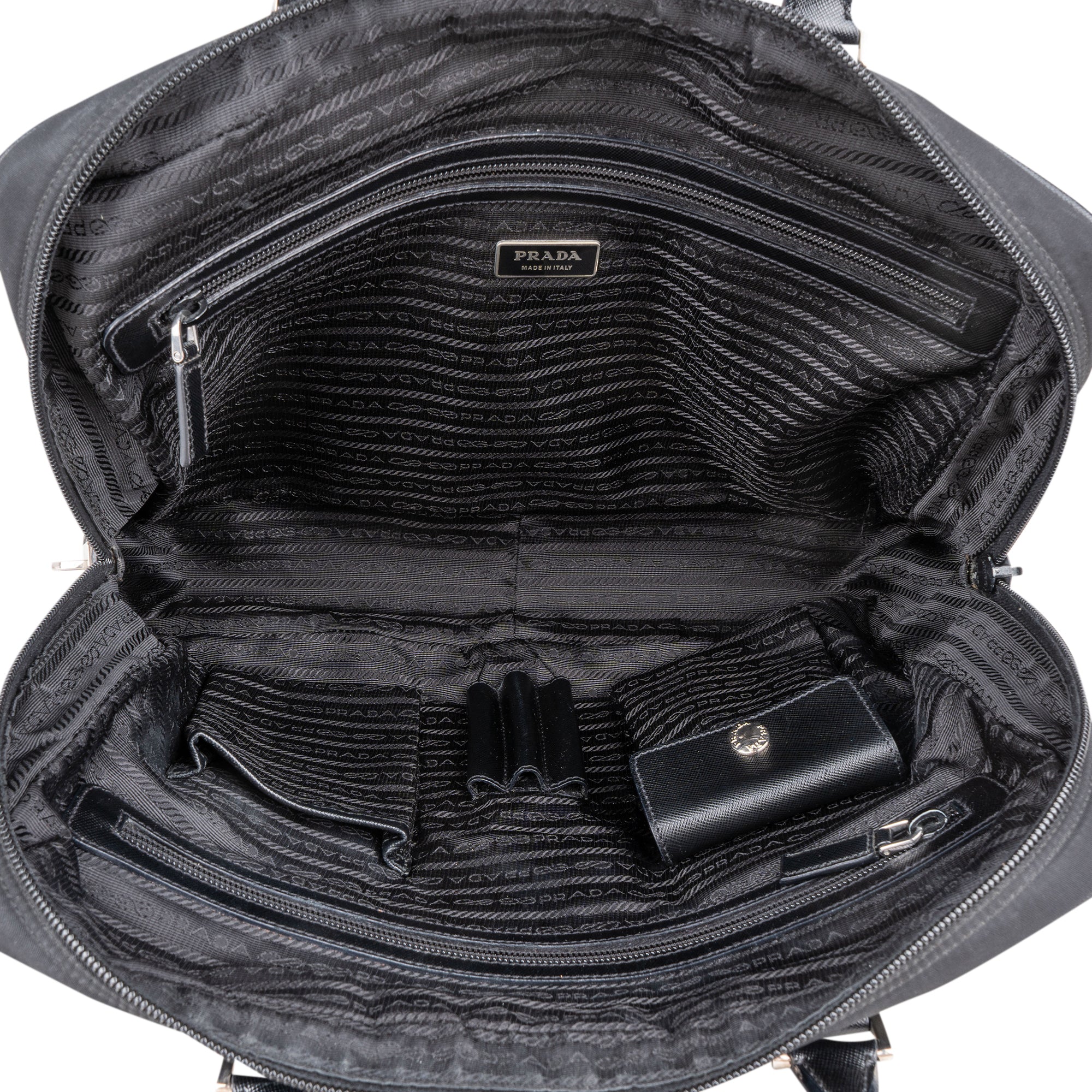 Prada Black Nylon Triangle Business Tasche