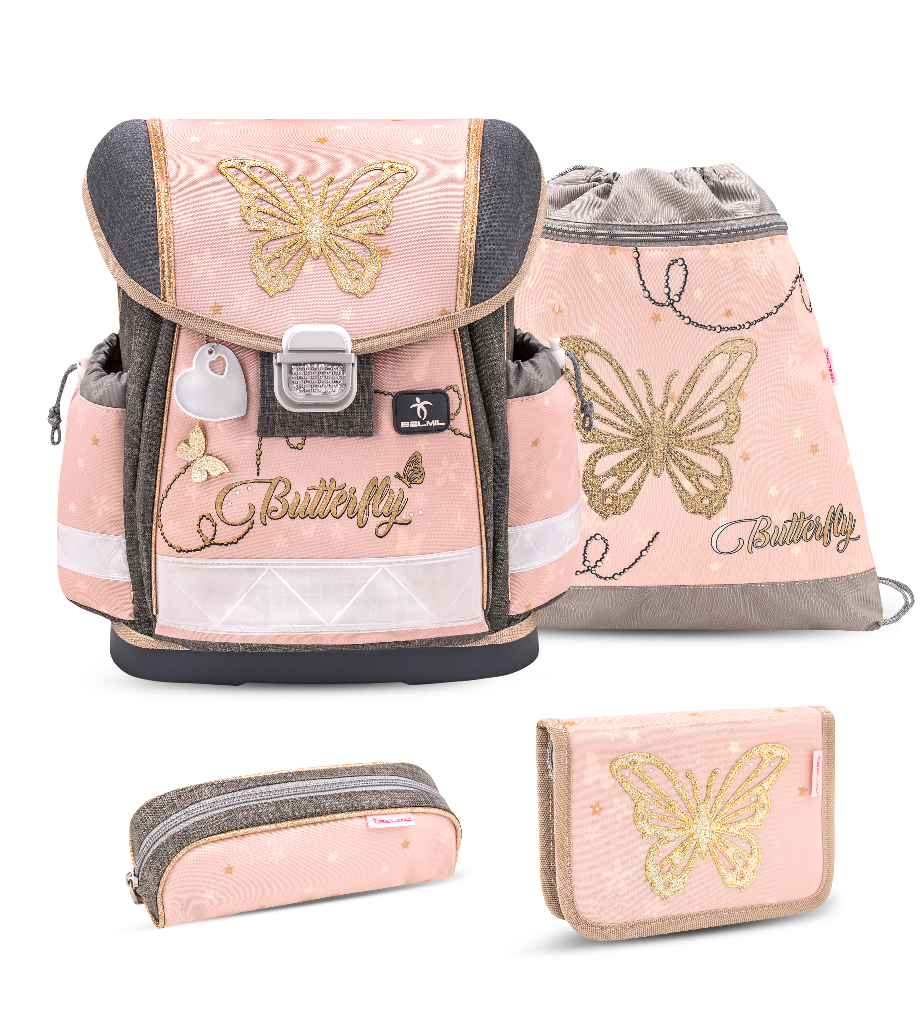 Klasyczny 4-częściowy zestaw z paskiem na klatkę piersiową - Butterfly