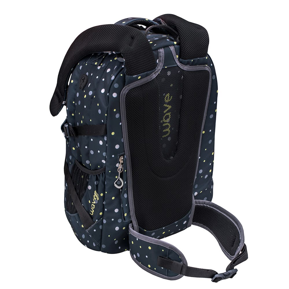 Infinity Backpack - Black and Yellow Dots