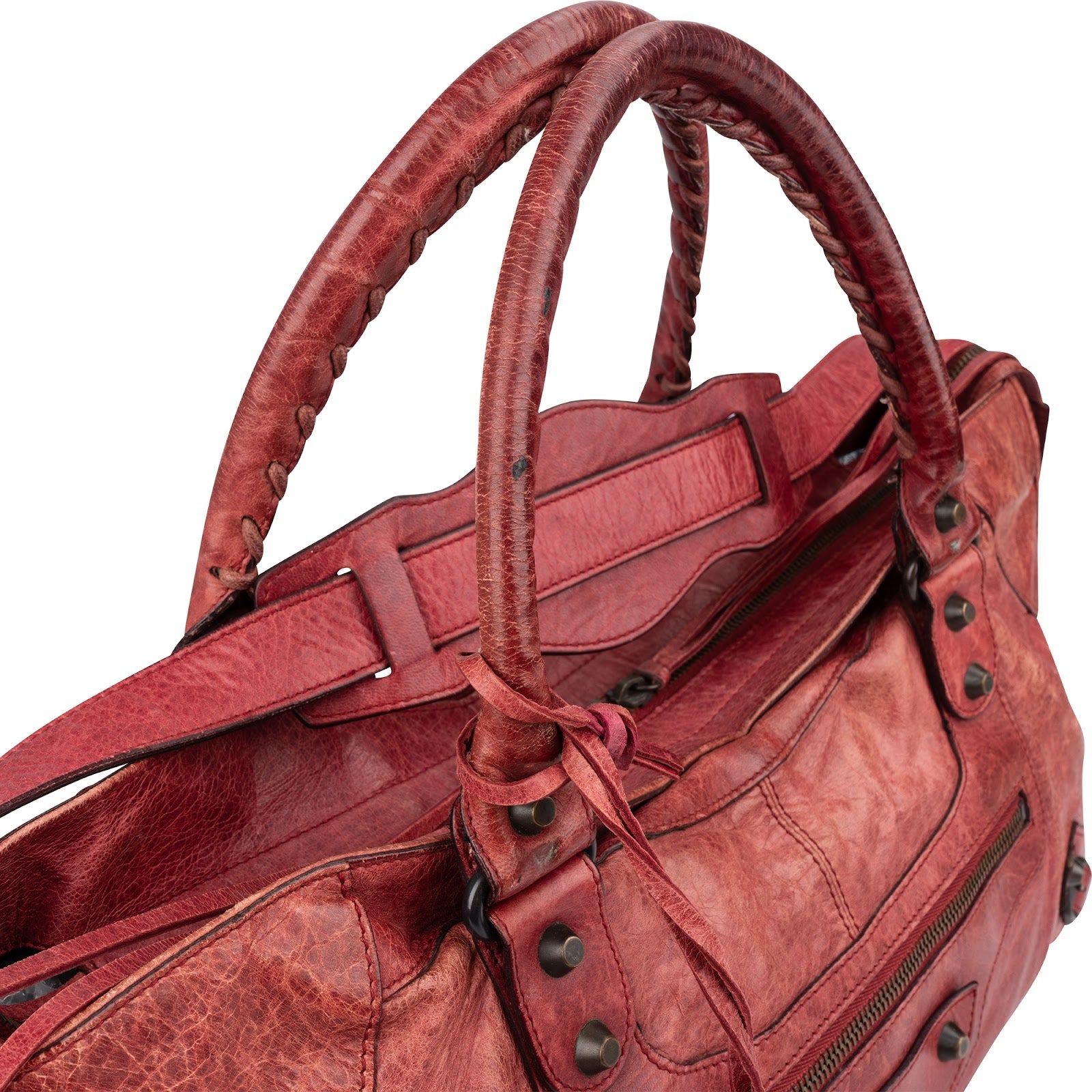 Balenciaga Red Leather Classic City Handbag