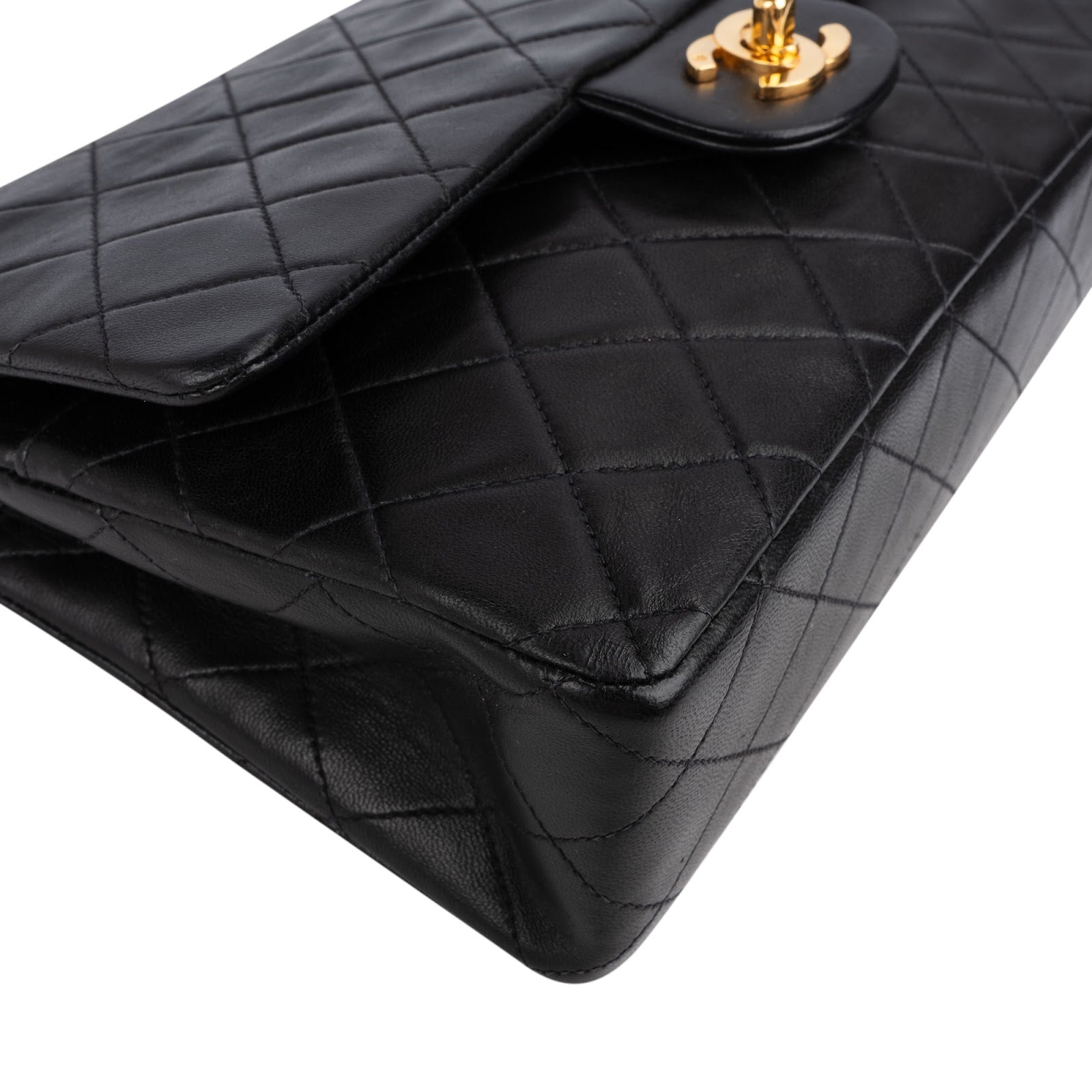 Chanel Quilted Lambskin 24K Gold Medium Double Flap Shoulder Bag