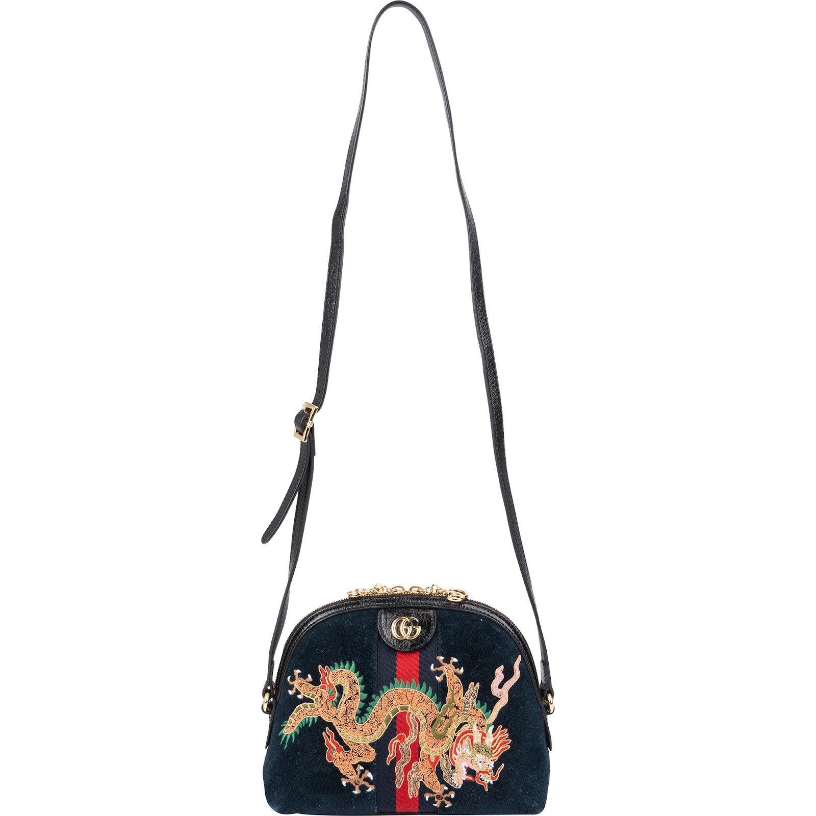 Gucci - Ophidia GG Embroidered Dragon Crossbody Bag