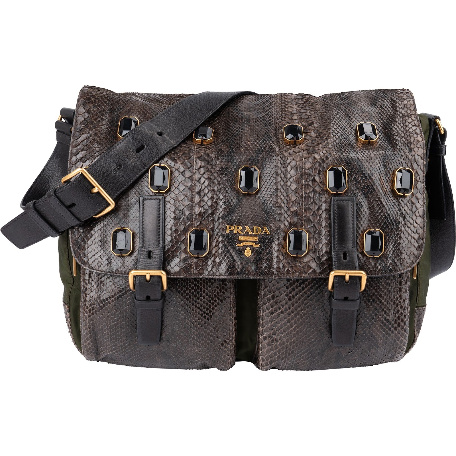 Prada - Python Jeweled Messenger Bag