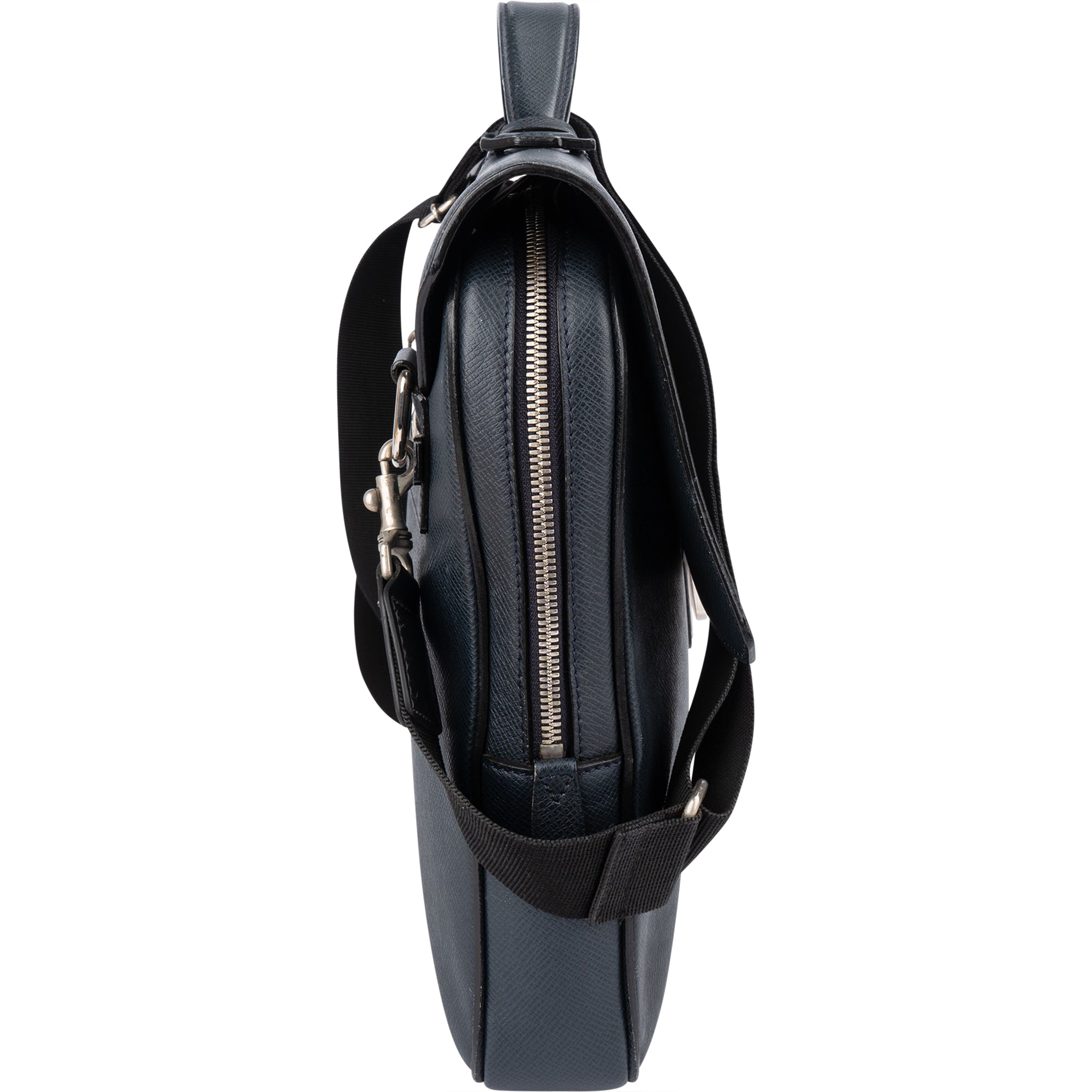 Sac d'affaires Vassili PM Louis Vuitton en cuir Taiga bleu