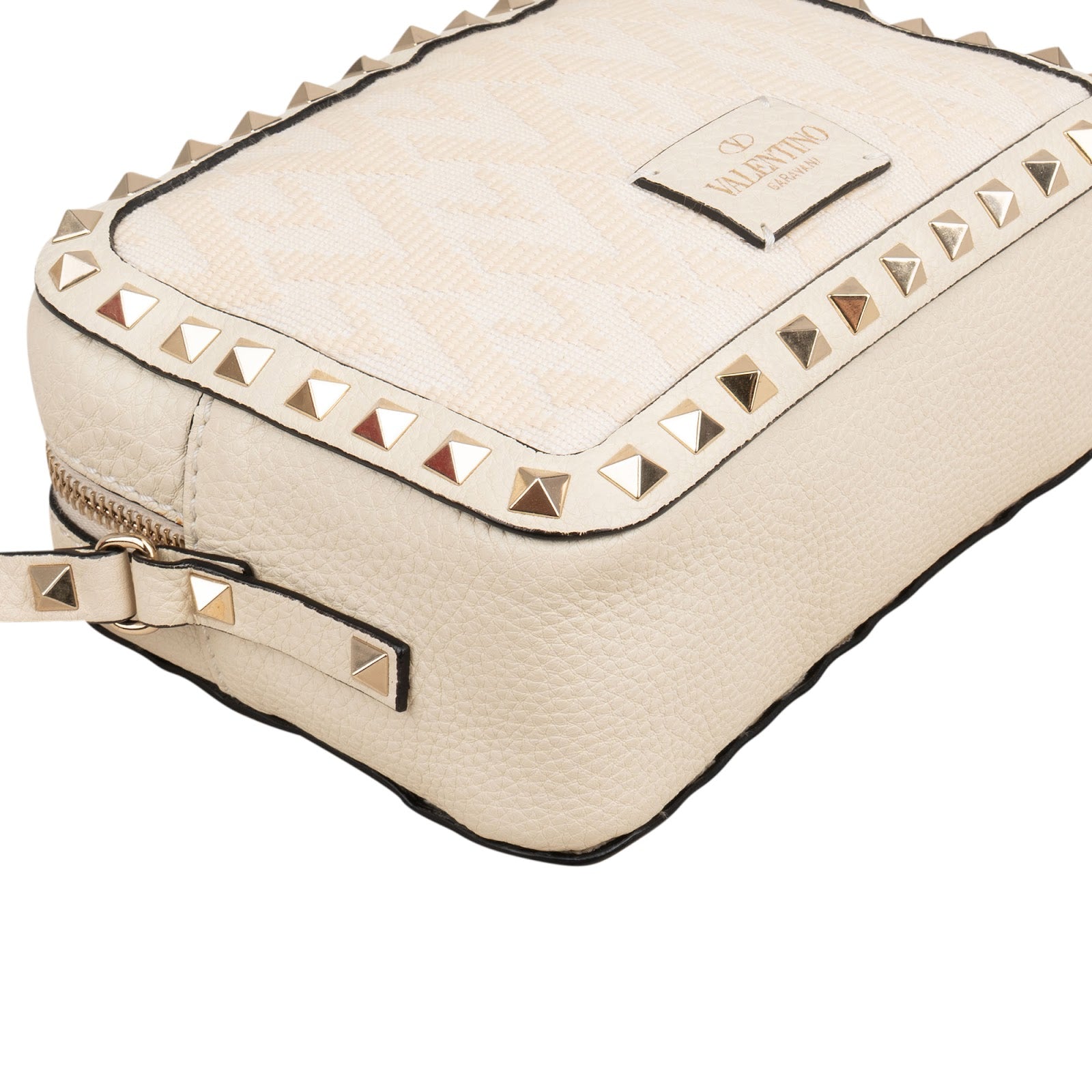 Valentino Garavani Rockstud Woven Camera Crossbody Bag