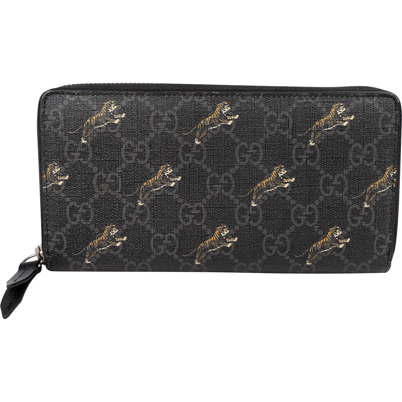 Gucci Monogram GG Supreme Canvas Tigers Print Zip Around Wallet