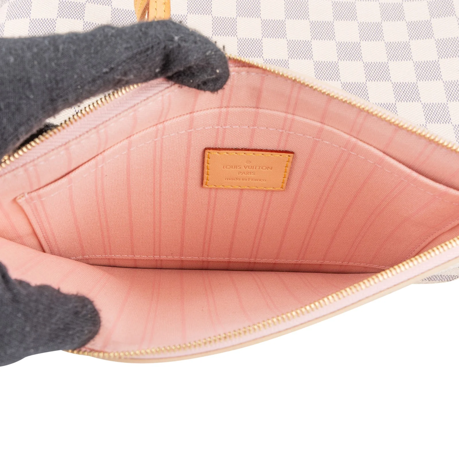 Louis Vuitton Monogram Damier Azur Neverfull MM Shoulder Bag