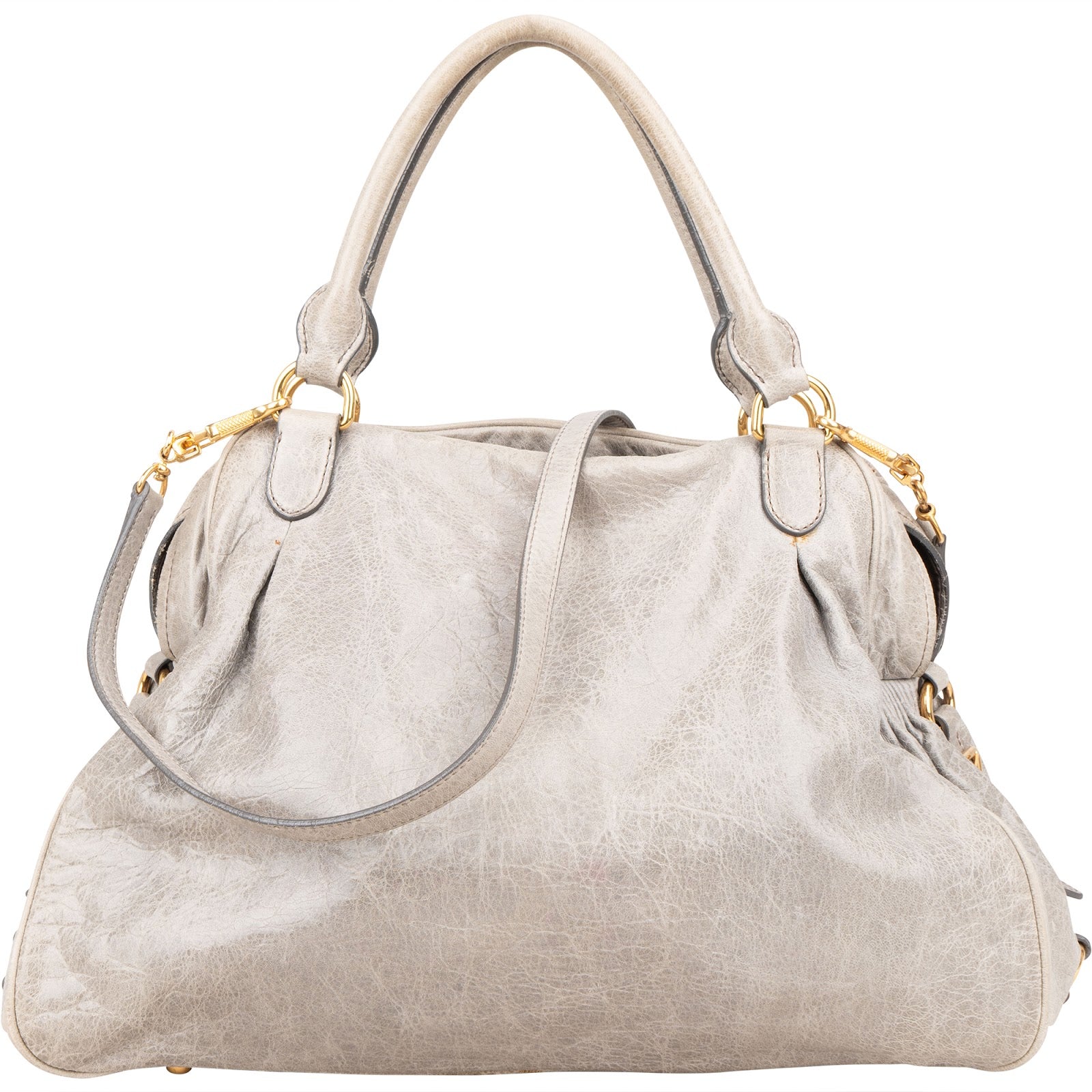 Miu Miu Vitello Lux Leather Padlock Handbag