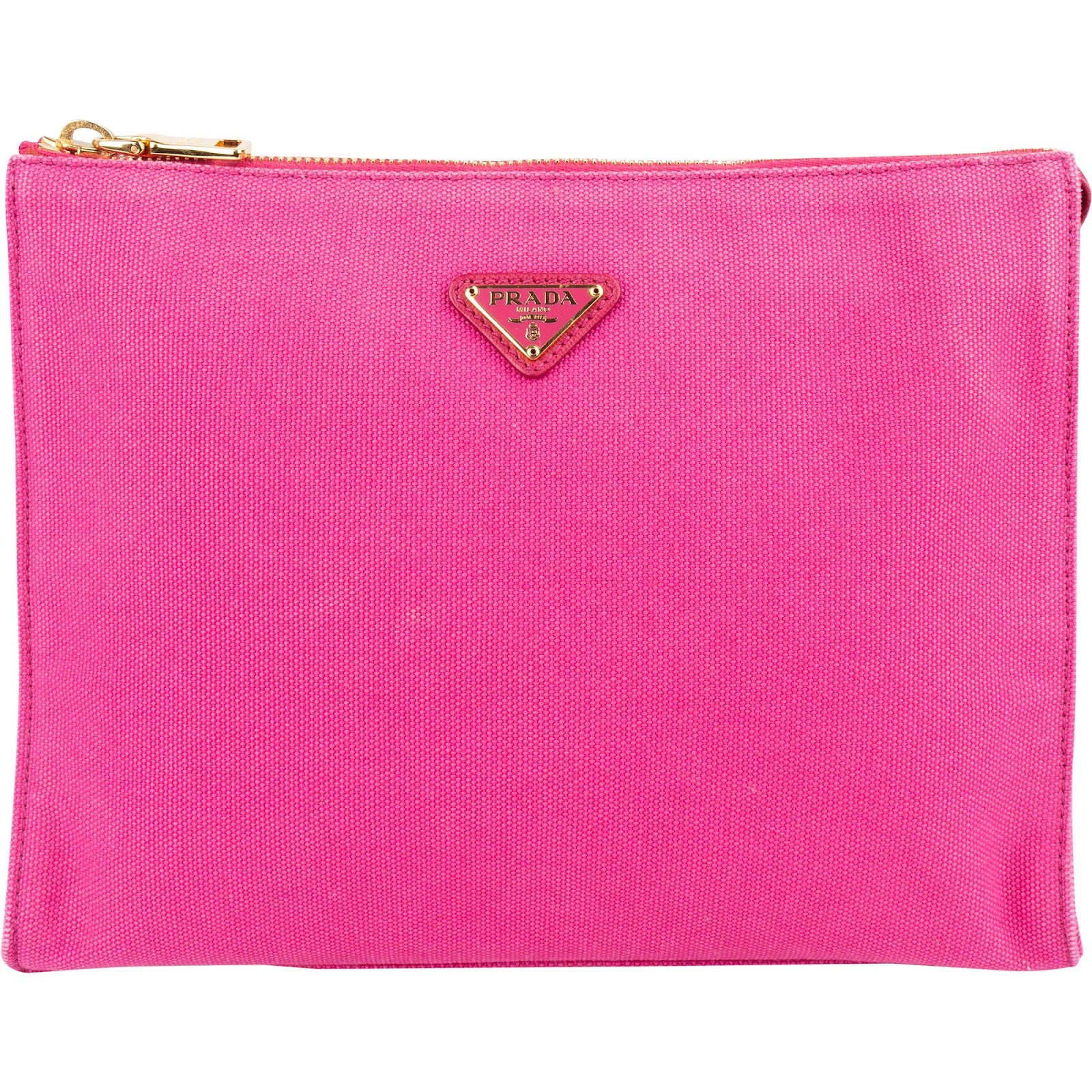 Prada Canapa Cotton Triangle Pouch Bag