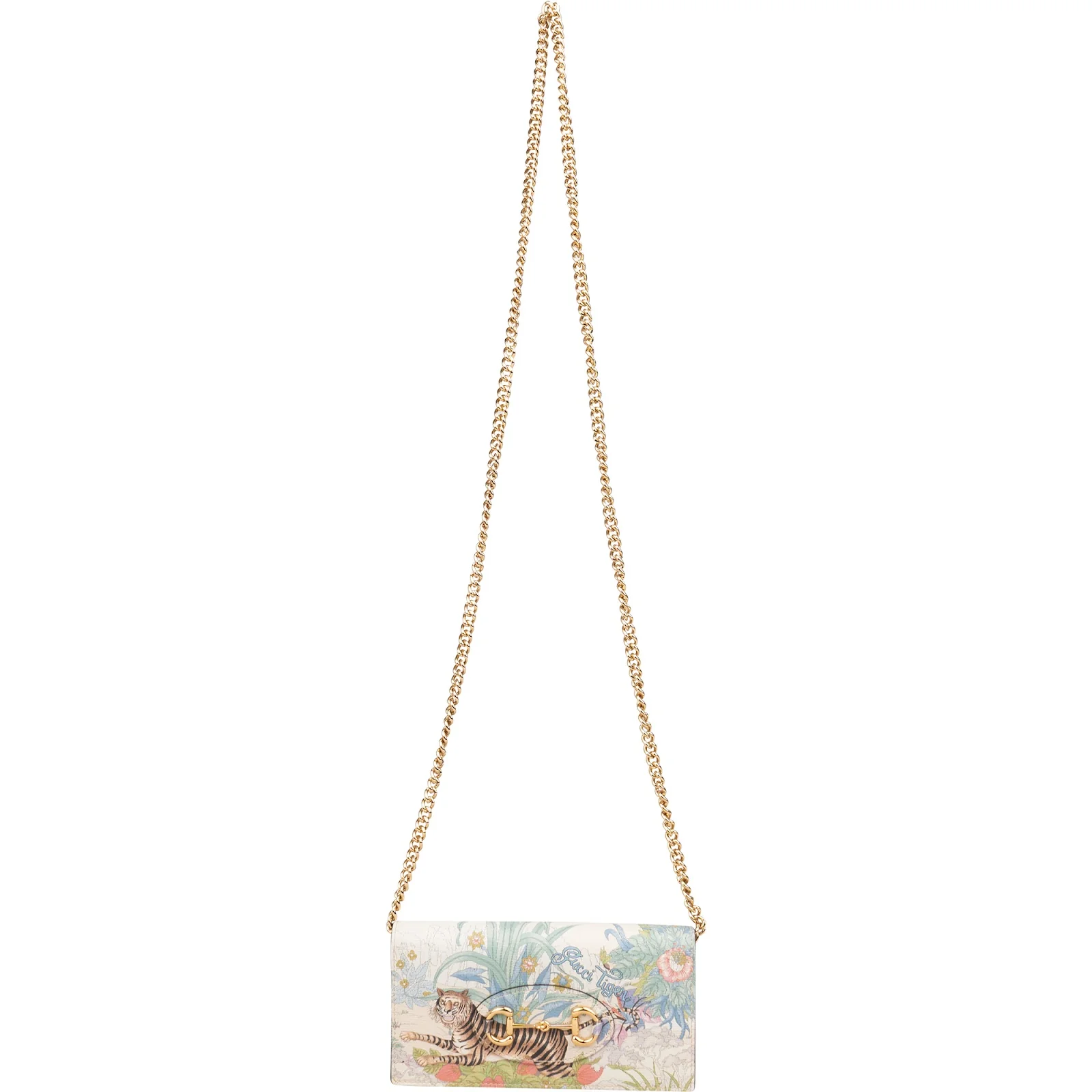 Gucci Tiger Print Horsebit 1955 Chain Wallet on Chain Crossbody Bag