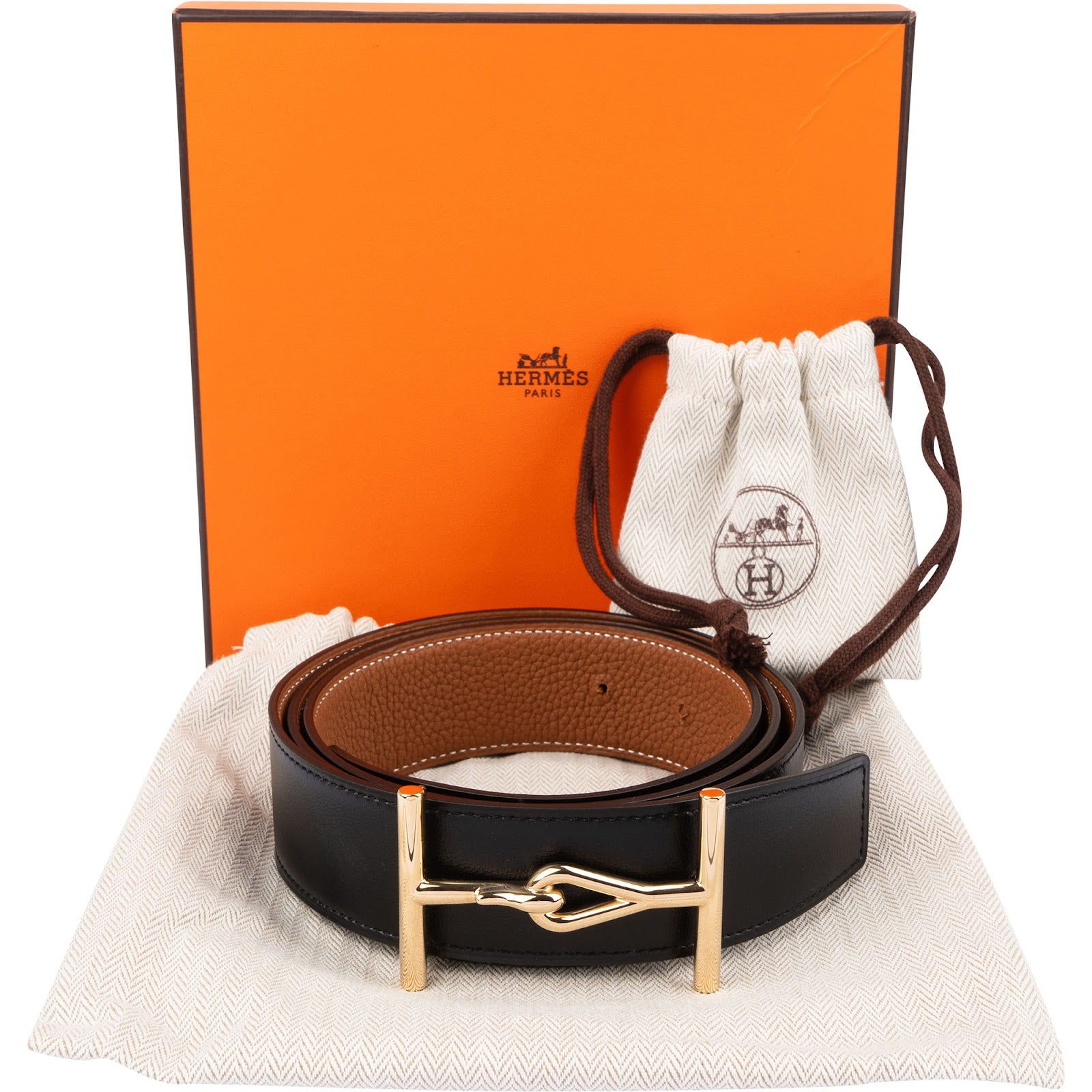 Hermès - Reversible Leather H au Carre Belt (110)