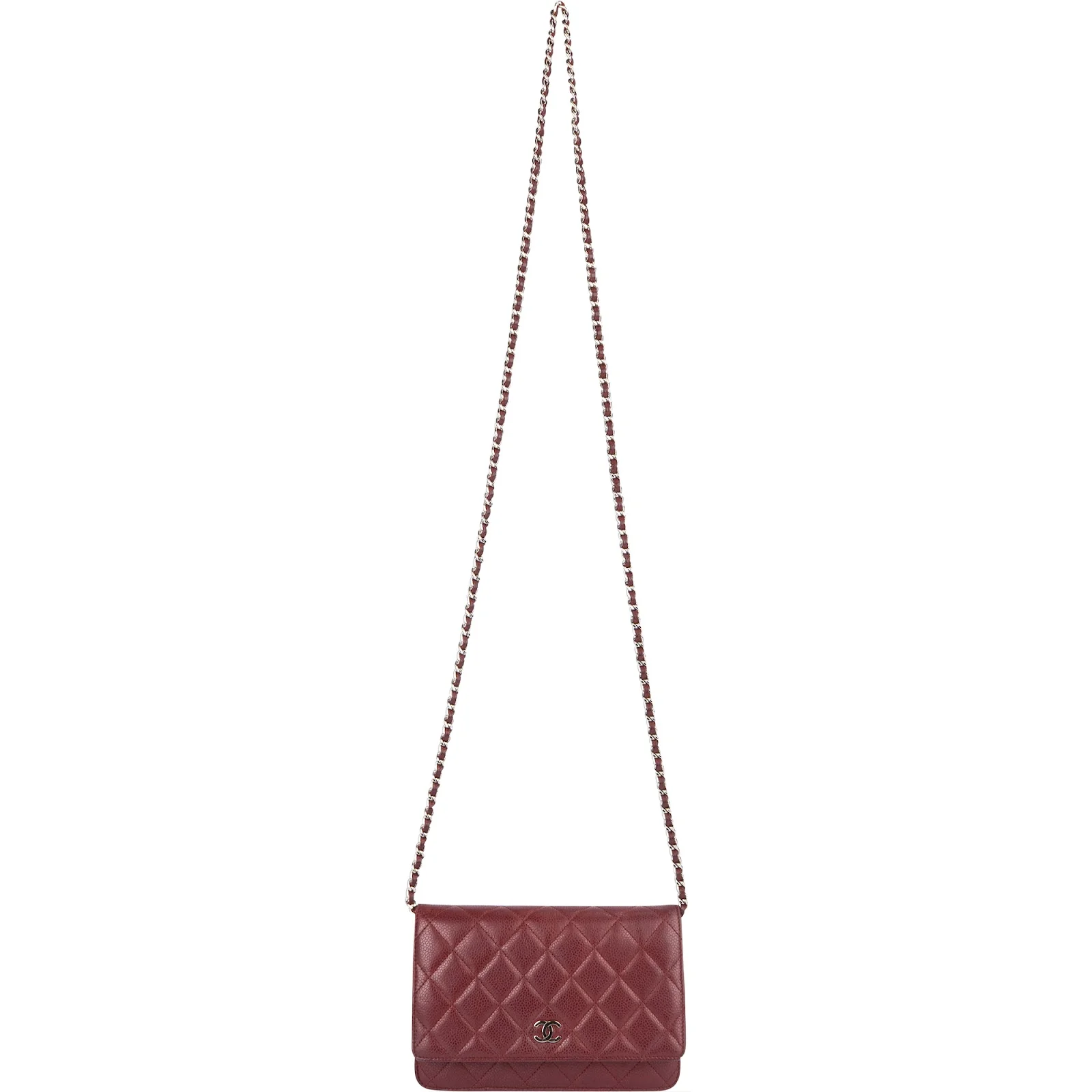 Chanel Quilted Caviar Leather Wallet On Chain Crossbody Bag
