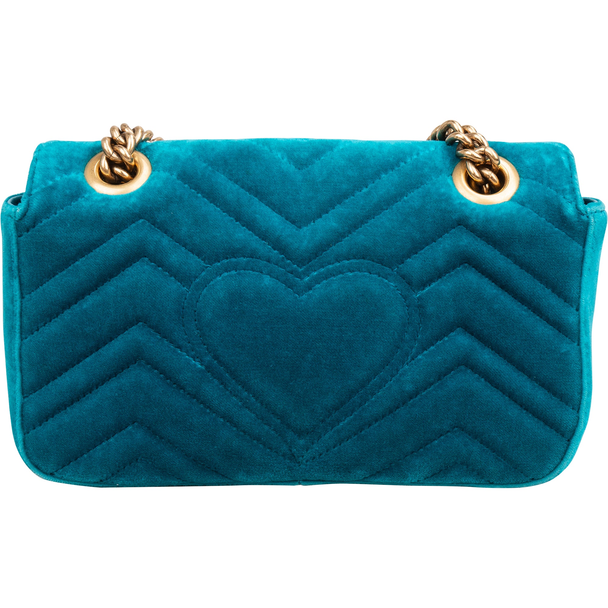 Gucci Chevron Velvet GG Marmont Small Crossbody Bag