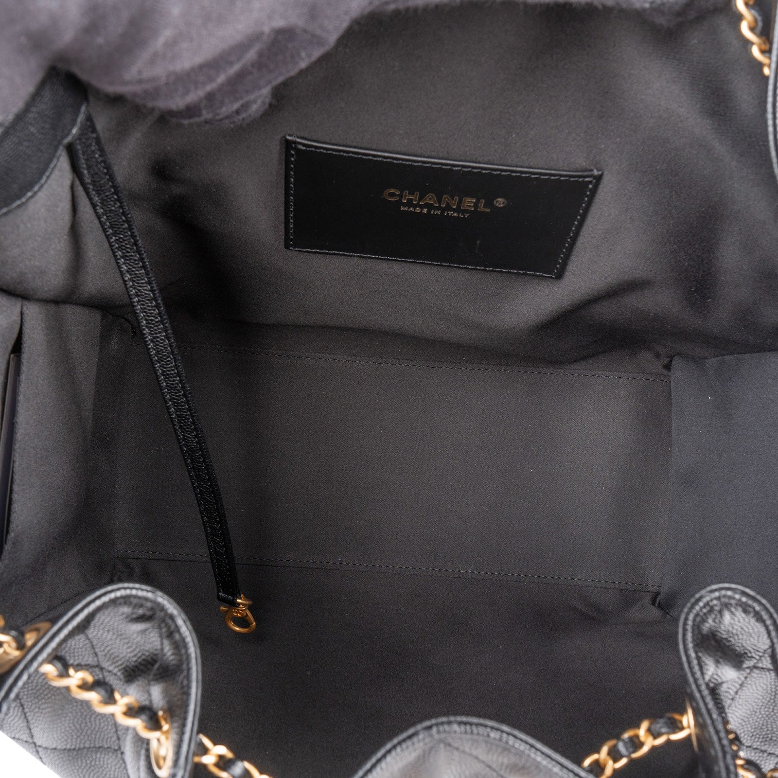 Chanel 25 Caviar Leather CC Drawstring Shoulder Bag