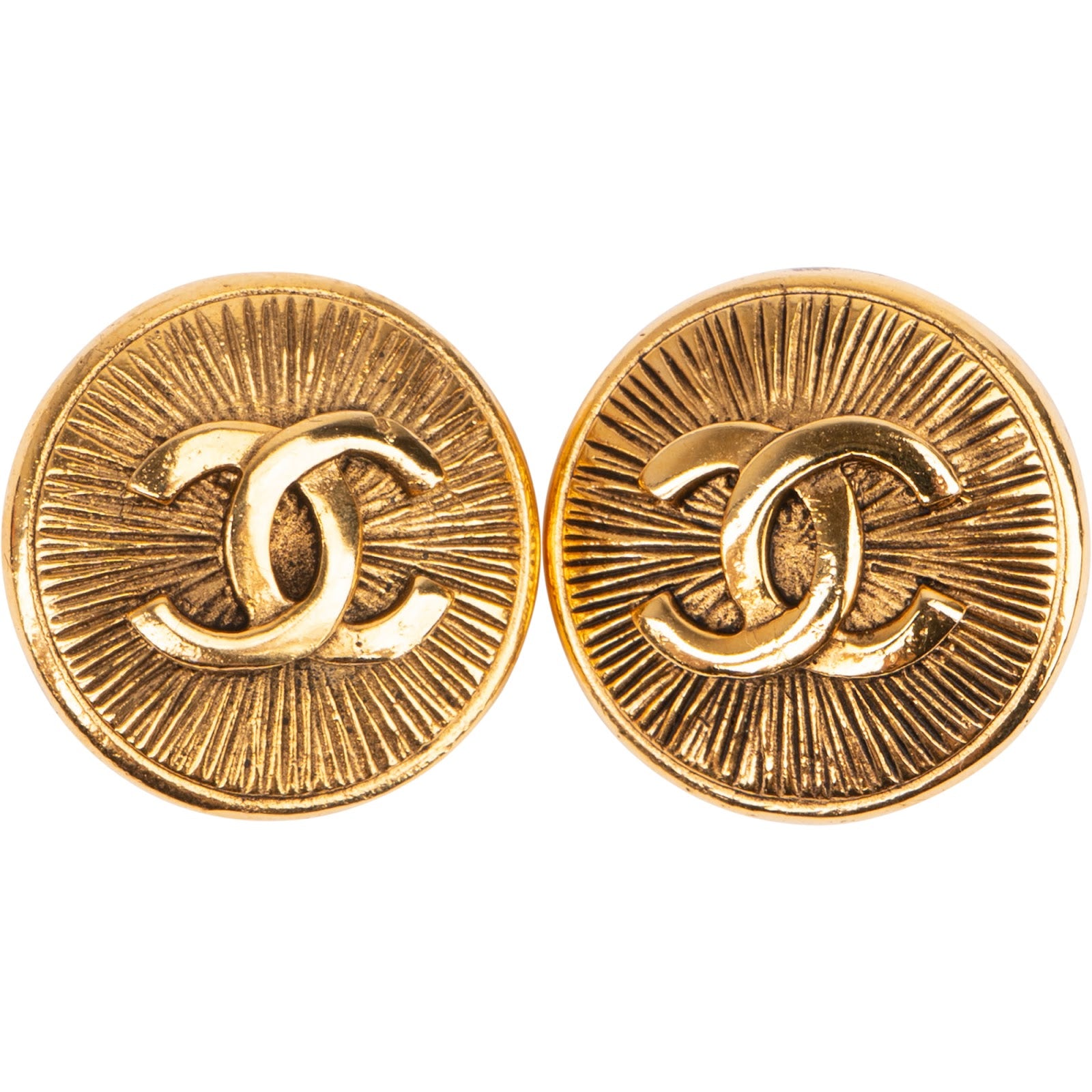 Chanel - CC Sunburst Clip-On Earrings