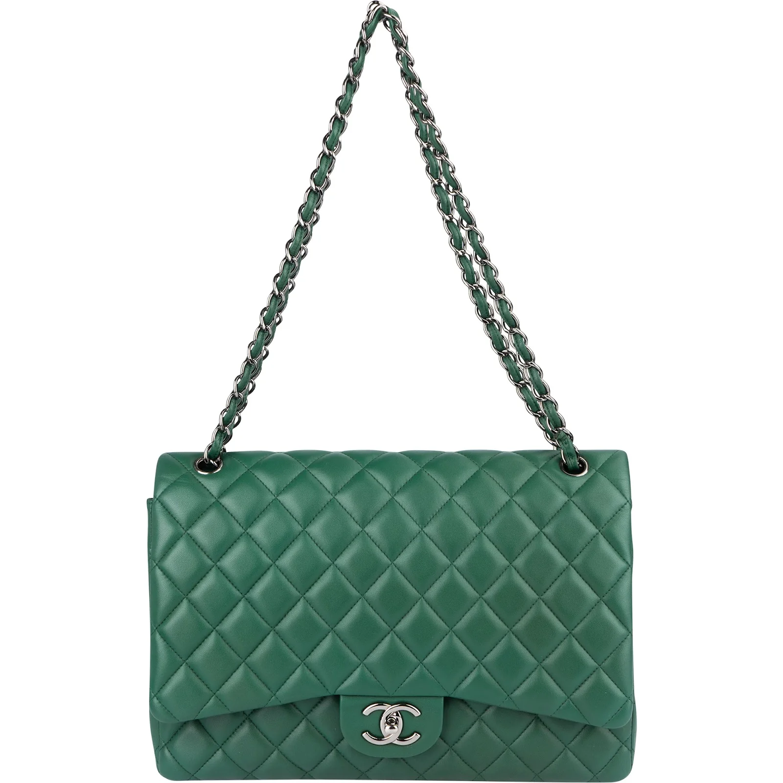 Chanel Quilted Lambskin Maxi Double Flap Crossbody Bag