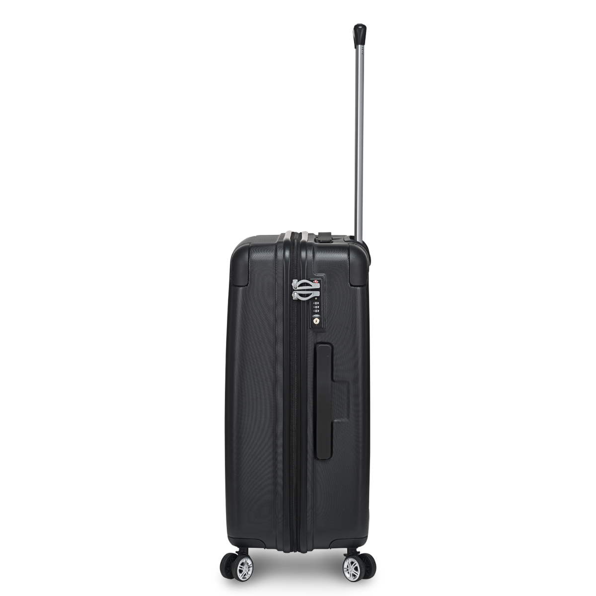 3-piece hard-shell suitcase set with 4 wheels, Stripe - Black