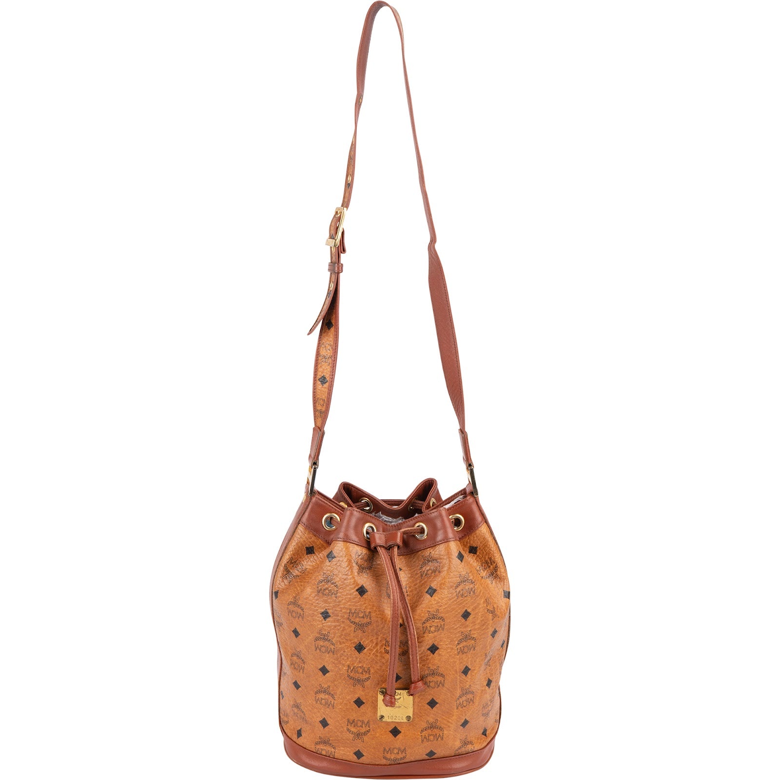 MCM Monogram Visetos bucket-schoudertas met trekkoord