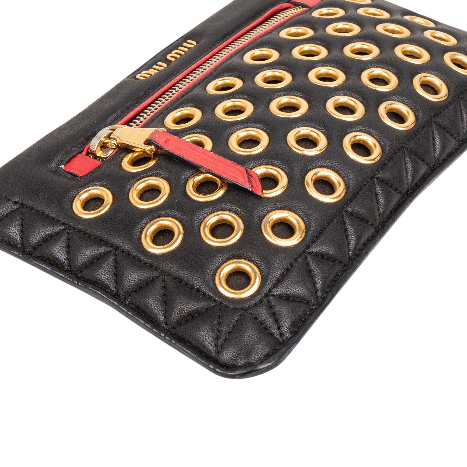 Miu Miu Quilted Leather Eyelet Crossbody Bag
