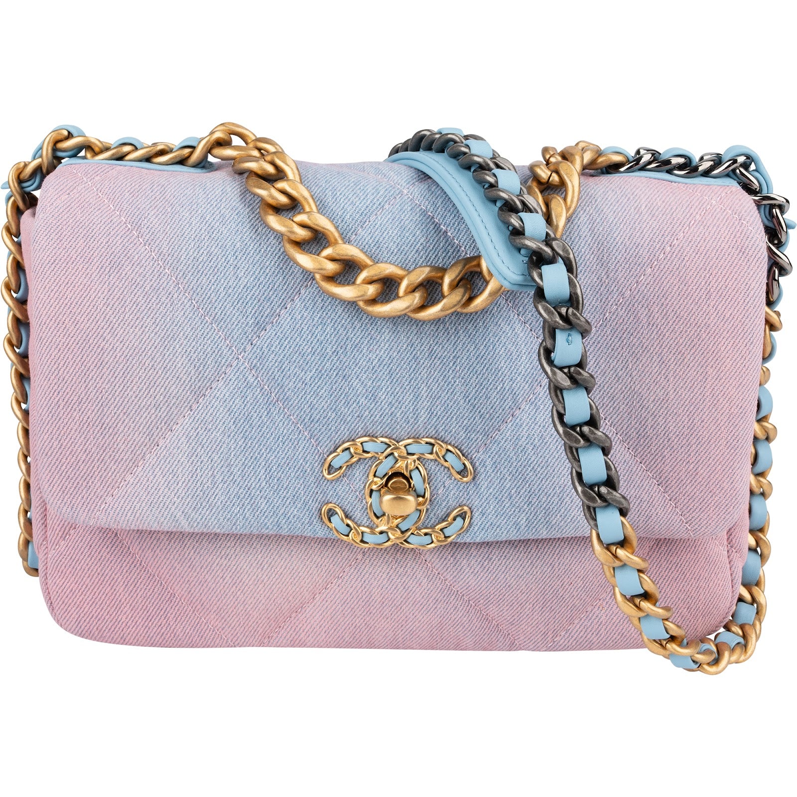 Chanel - 19 Quilted Denim Sky Ombre Crossbody Bag