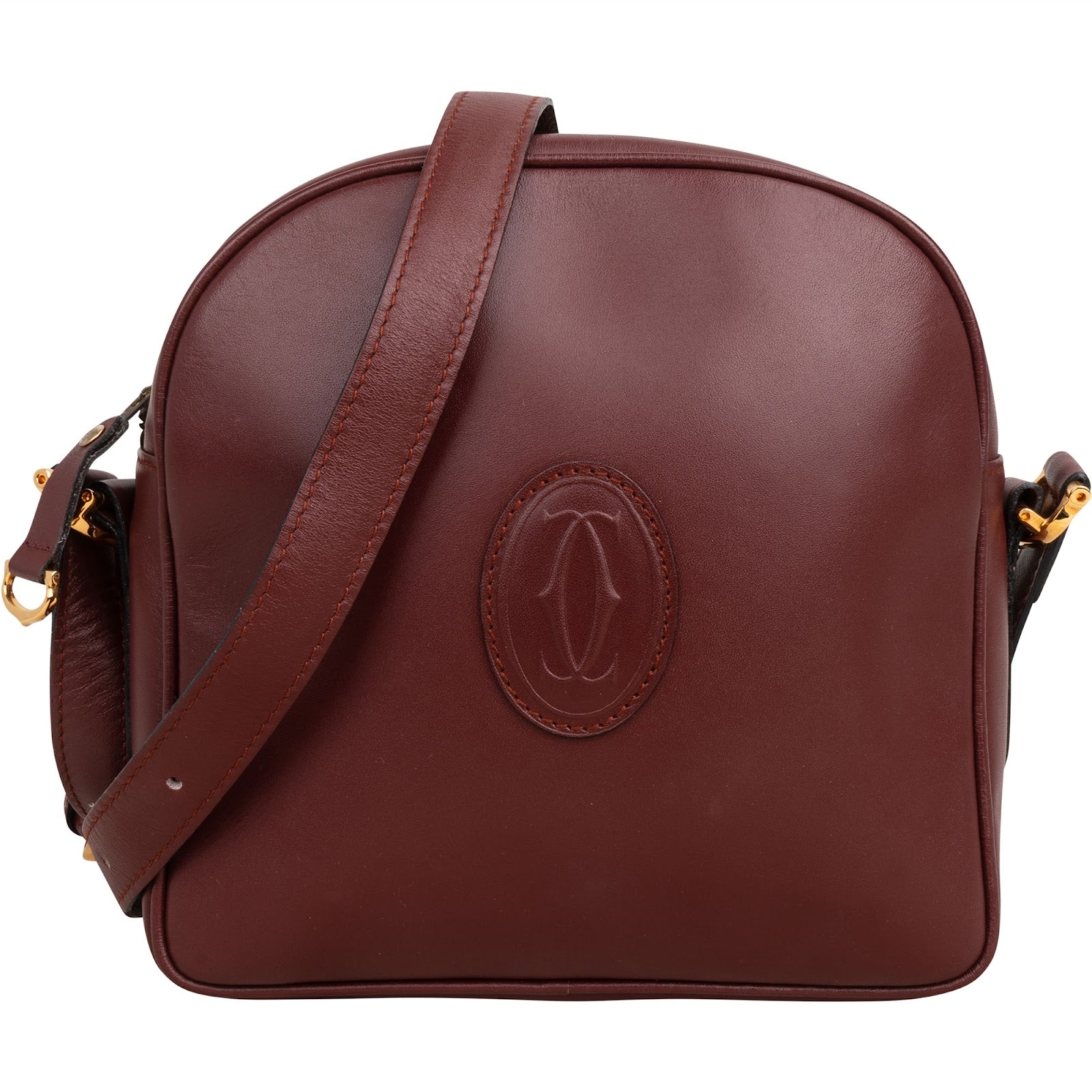 Cartier Bordeaux Leather Mastrine Crossbody Bag