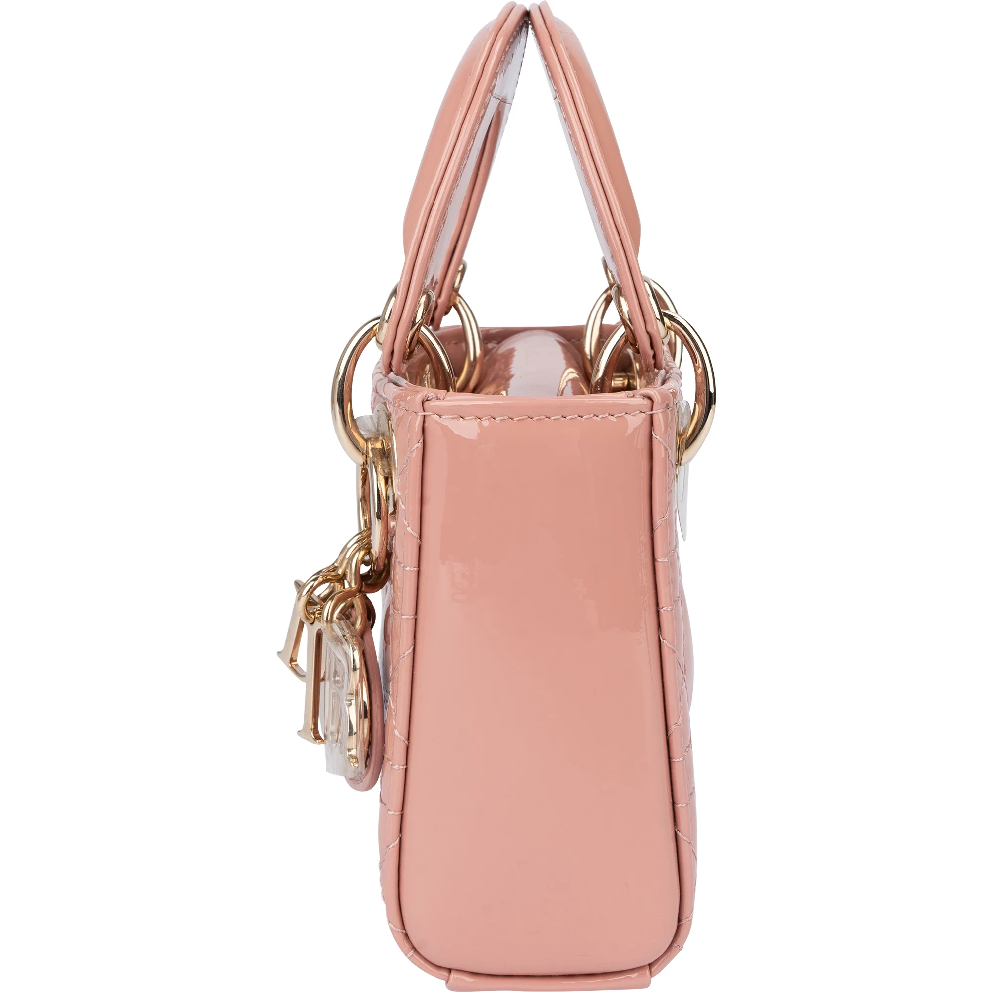 Christian Dior Quilted Patent Leather Micro Lady Dior Handbag