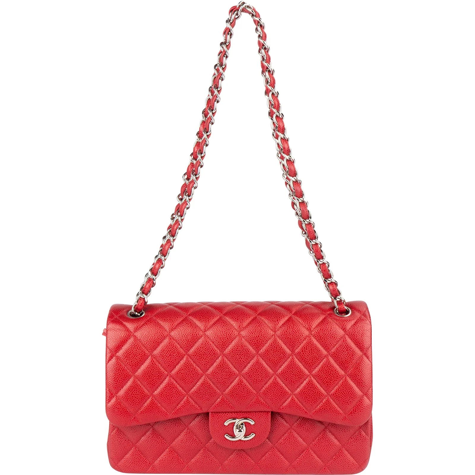 Chanel Caviar Leather Jumbo Double Flap Crossbody Bag