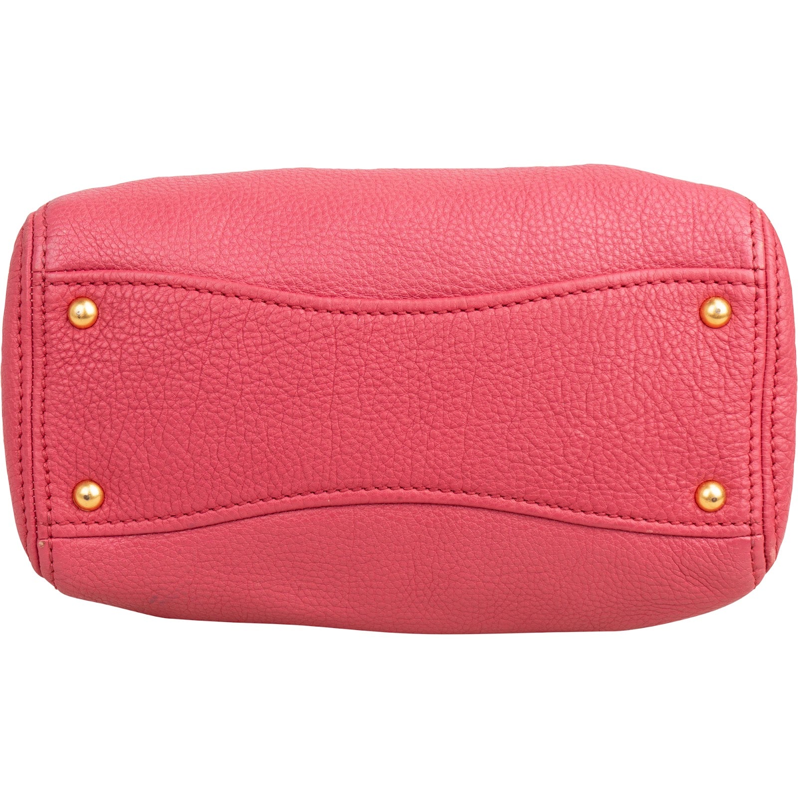 Miu Miu Vitello Pink Grained Leather Tote Handbag
