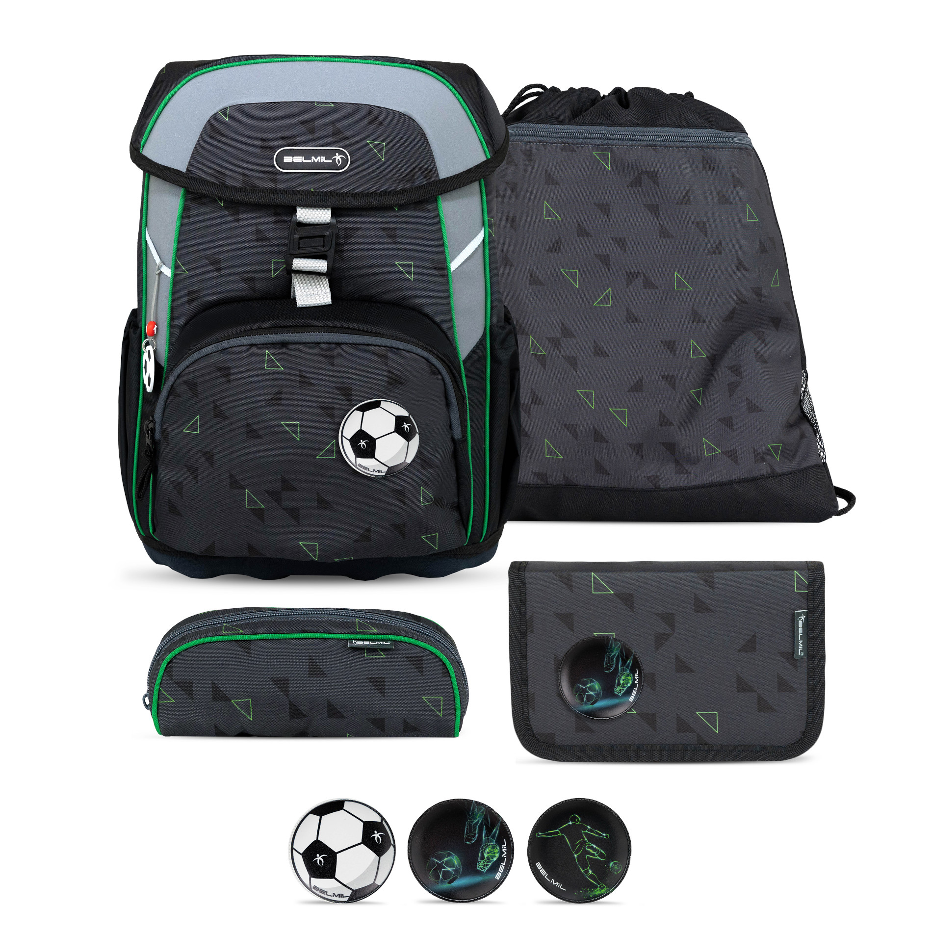 Belmil Maxi ergonomisches Schulranzen-Set 5-teilig "Striker X"