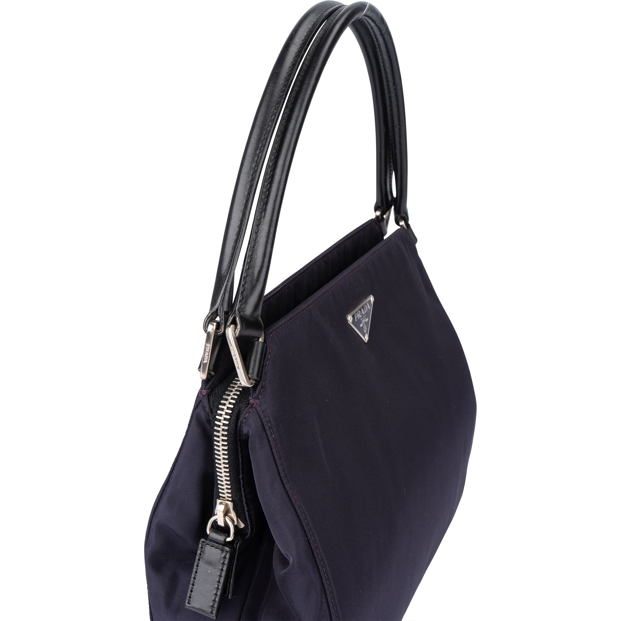 Prada Purple Nylon Triangle Handbag