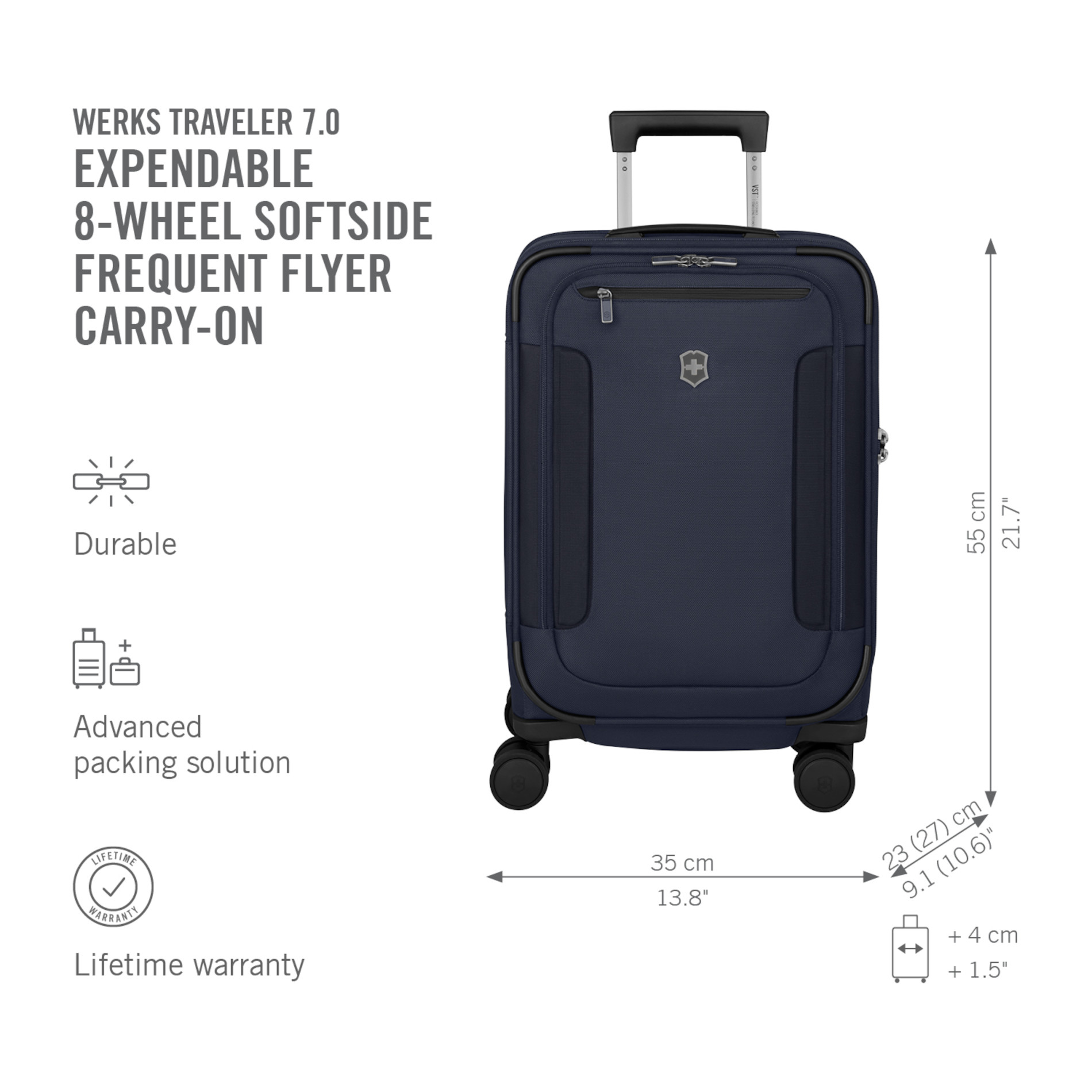 Werks Traveler 7.0 Frequent Flyer Carry-On - Navy Blue