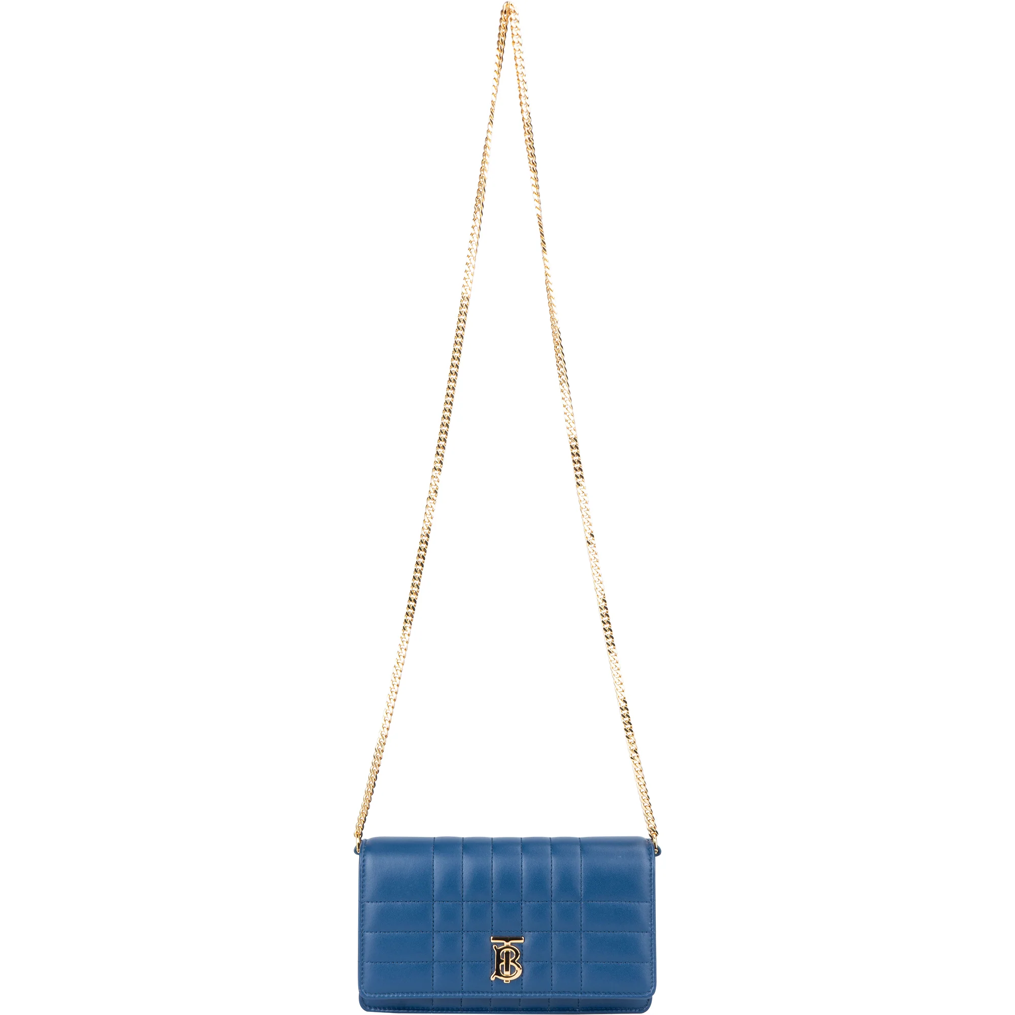 Burberry Blue Quilted Leather Lola Crossbody Bag