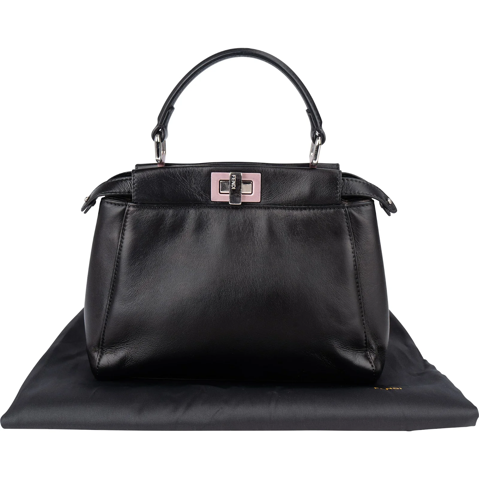 Fendi Black Leather Peekaboo Handbag