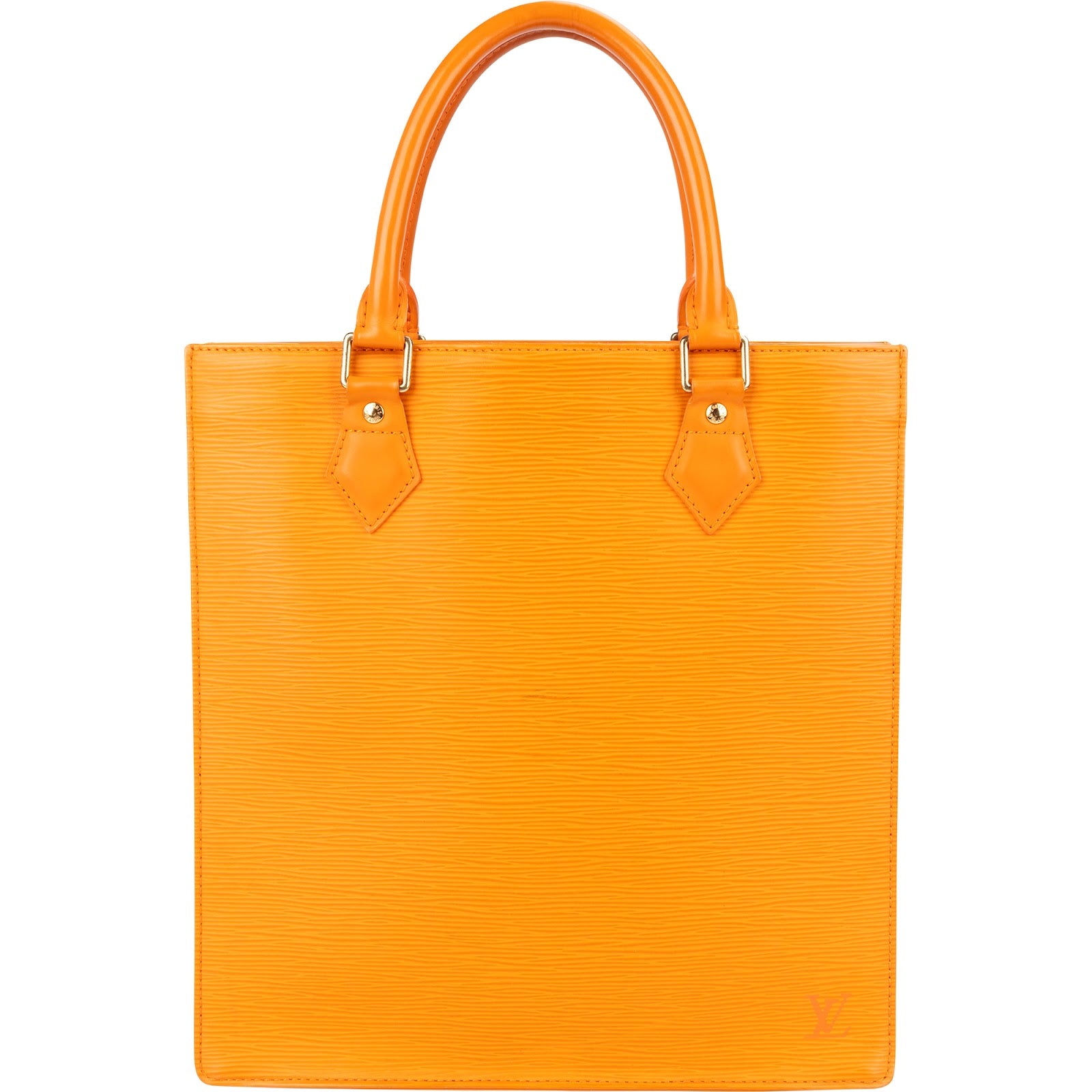 Louis Vuitton Orange Epi Leather Sac Plat Handbag