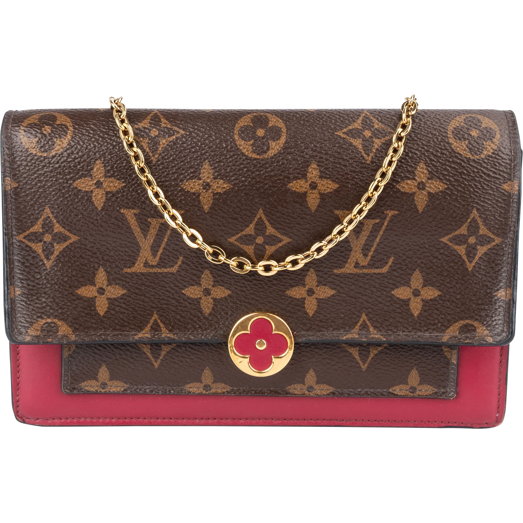 Louis Vuitton Monogram Canvas Flore Wallet On Chain Crossbody Bag