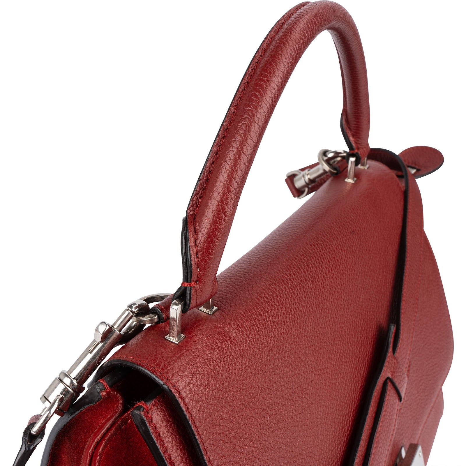 Celine Grained Leather and Suede Trapeze Handbag