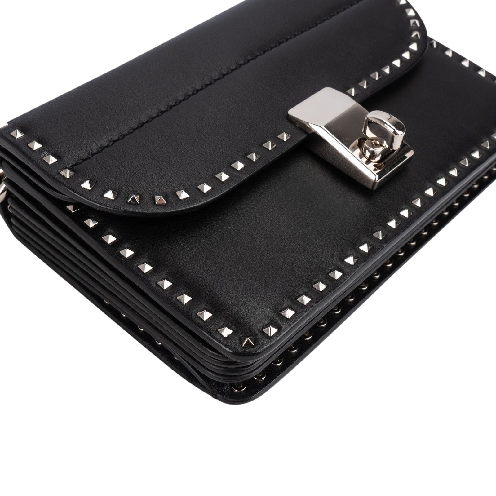 Valentino Garavani Rockstud Multi Pocket Double Flap Turnlock Crossbody Bag
