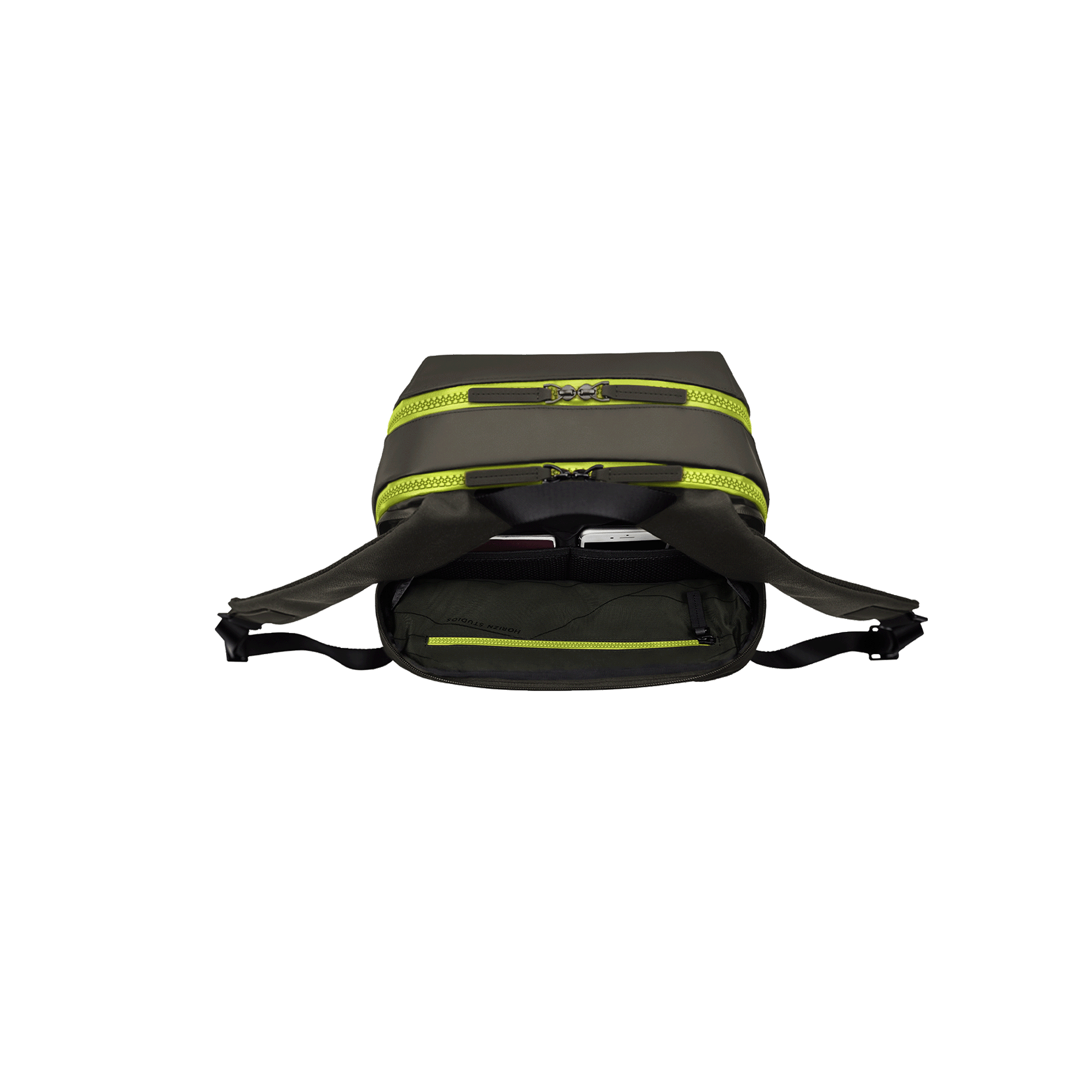 Gion Backpack Pro M - Dark Olive/Neon Green