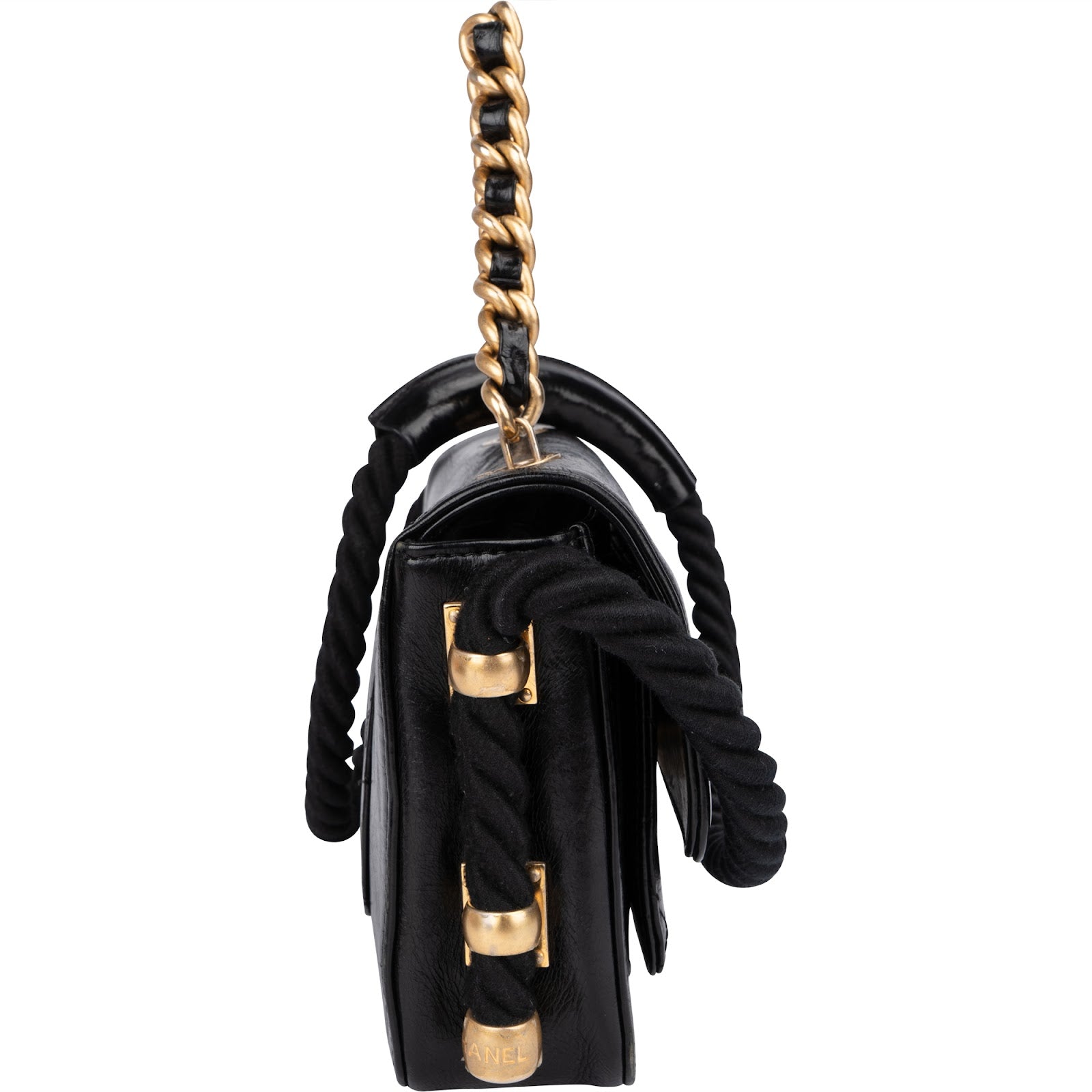 Chanel - Vintage Rope Strap Single Flap Shoulder Bag