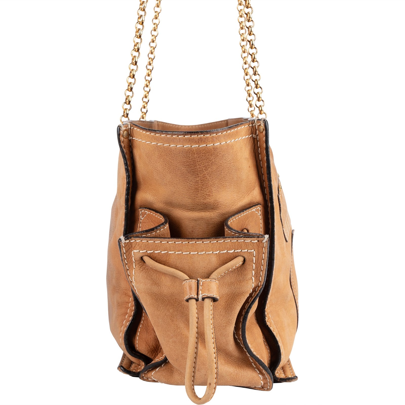 Skórzana torba Loewe Leather Crowns Tote z łańcuszkiem do noszenia na ramię