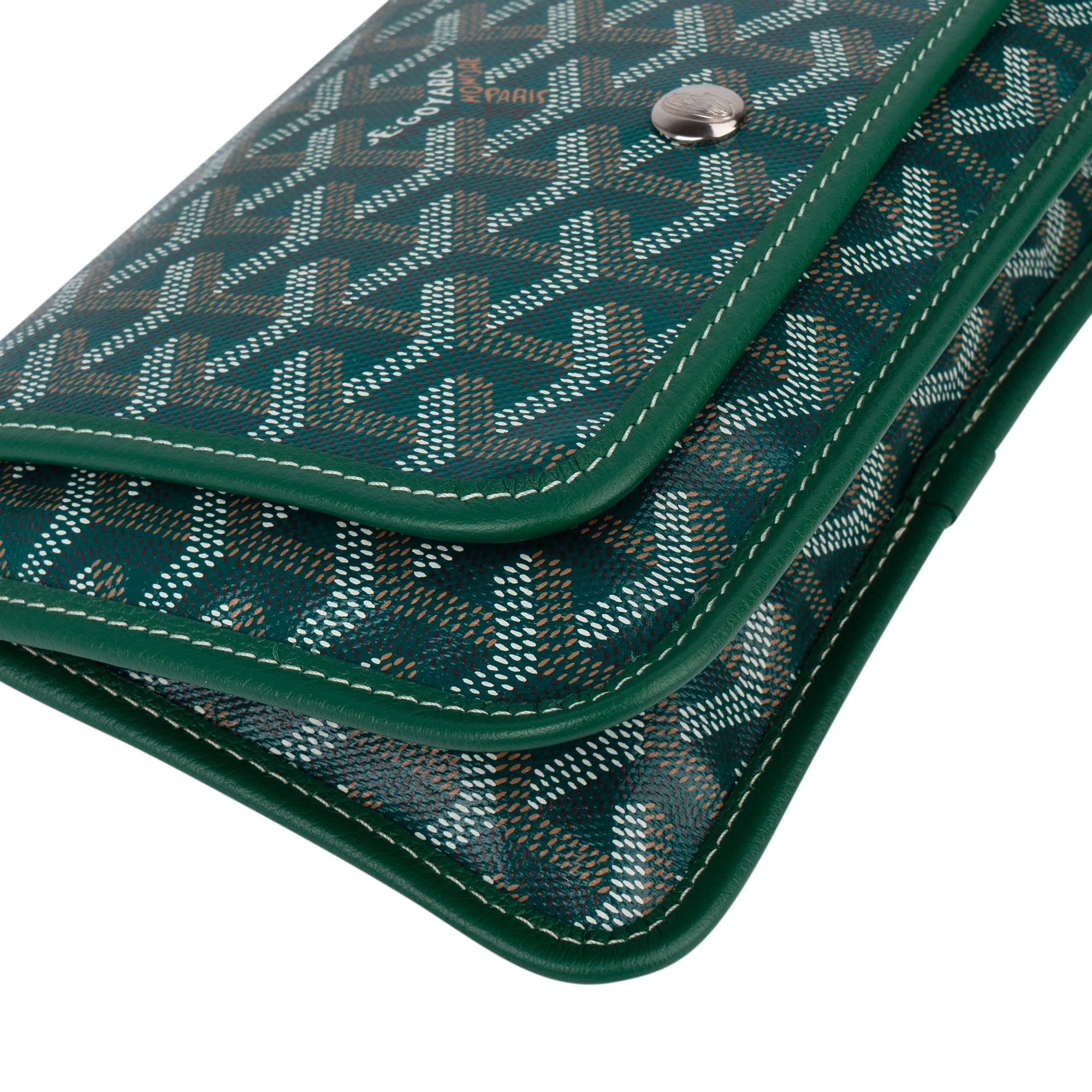 Goyard Green Goyardine Monogram Plumet Plat Crossbody Bag