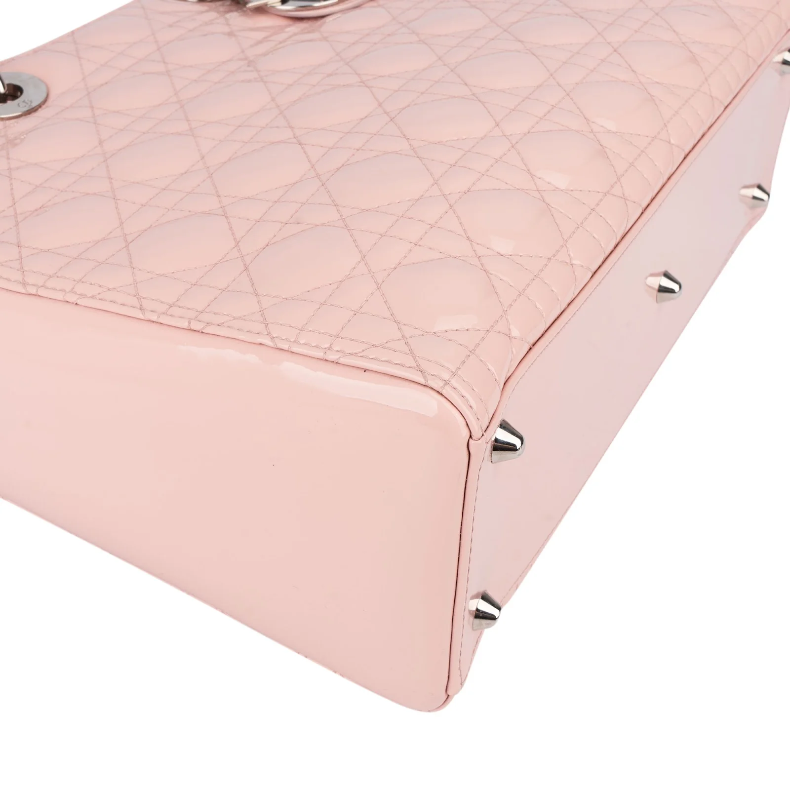 Christian Dior Quilted Patent Leather Lady Dior Handbag