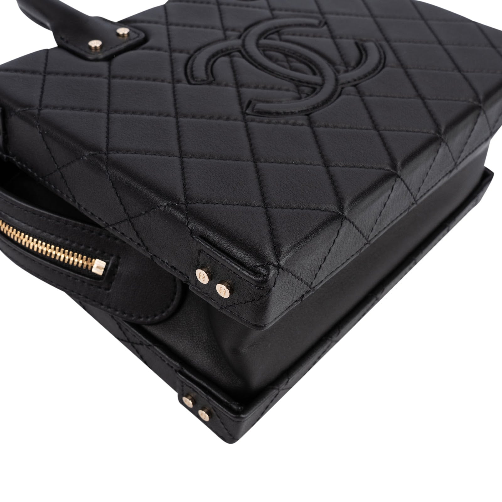 Chanel Quilted Lambskin CC Stitched Vanity Crossbody Handbag